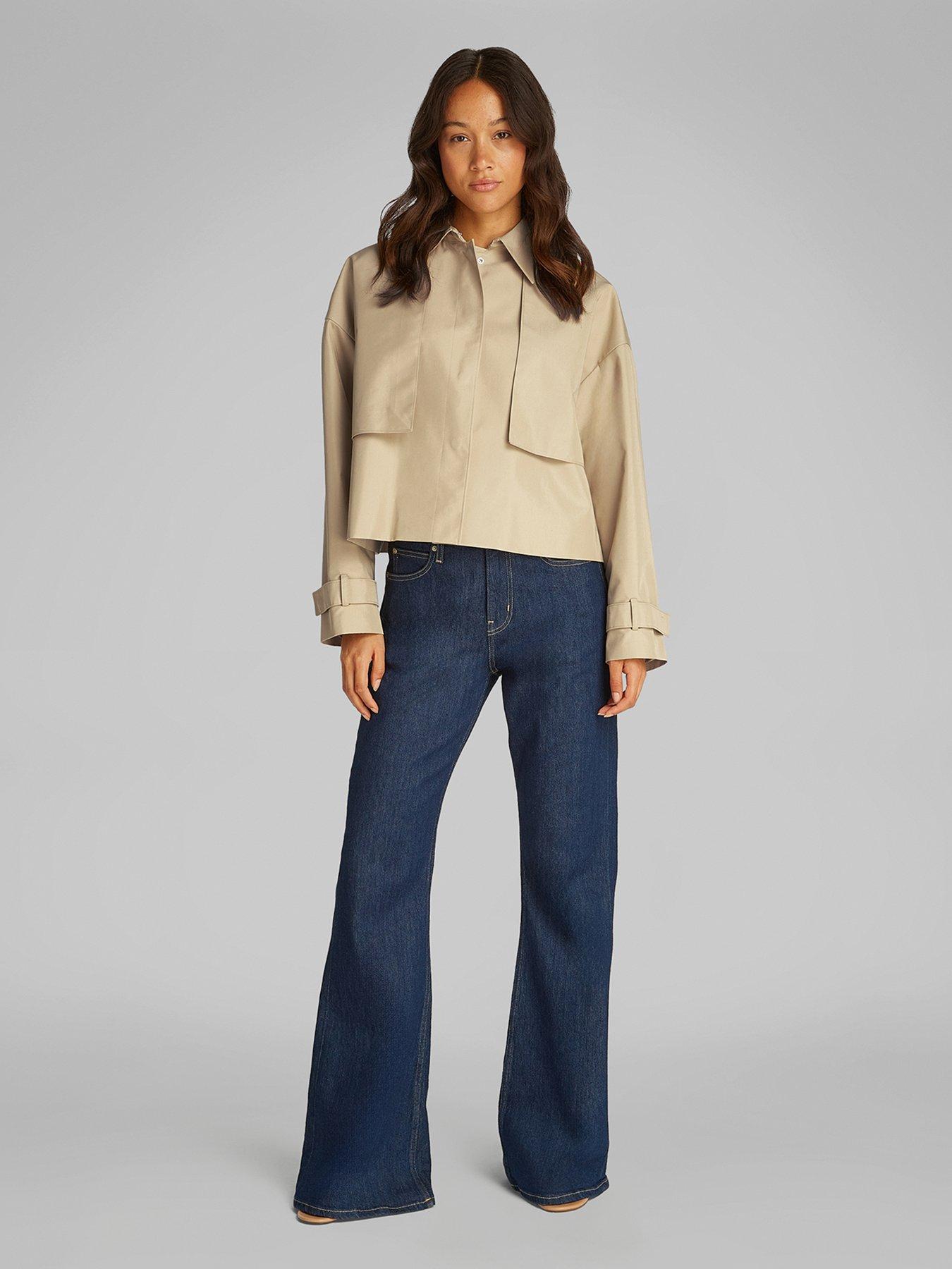 calvin-klein-cotton-crop-trench-coat-beige