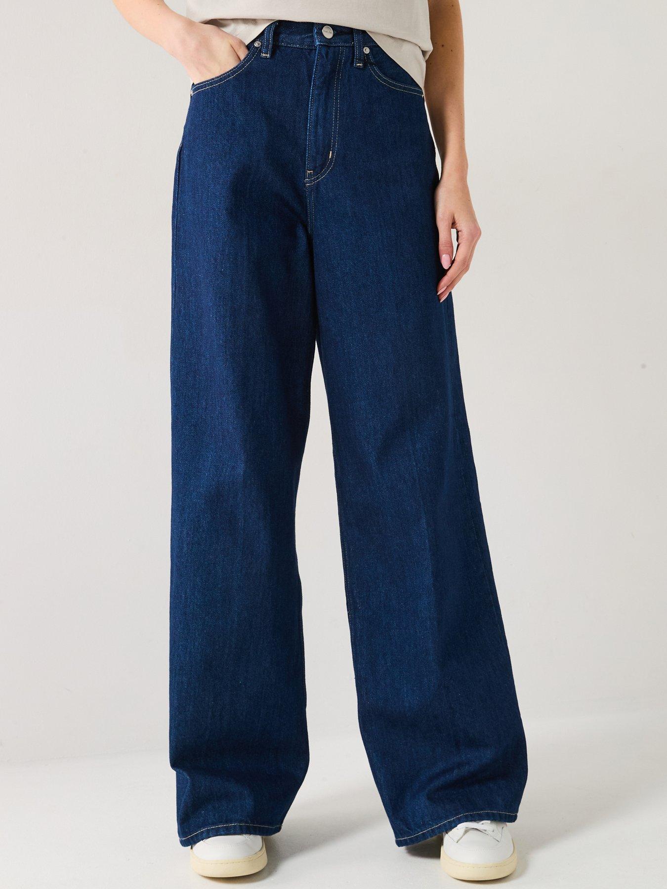 calvin-klein-high-rise-pleated-wide-leg-jean-blue