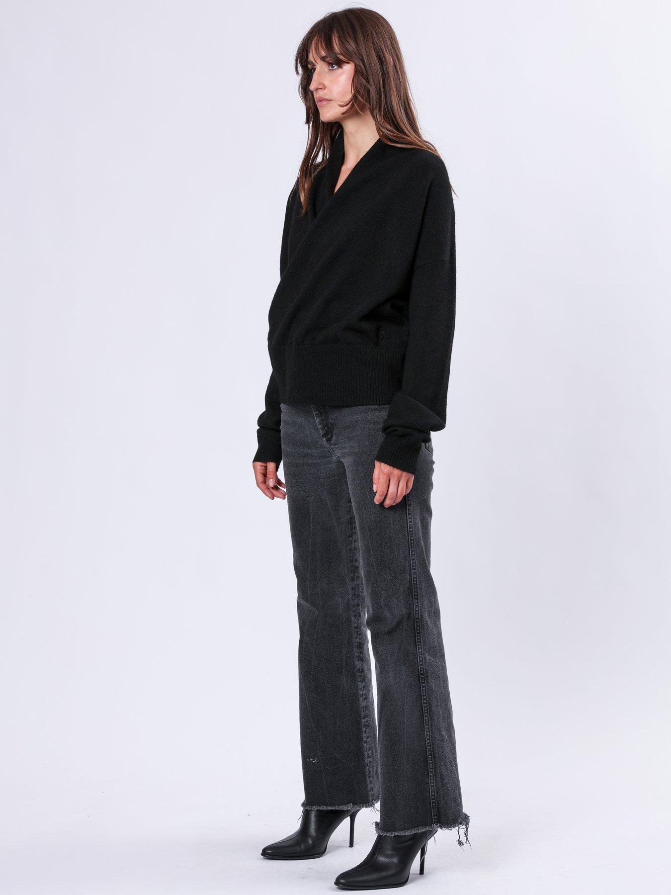  image of religion-shawl-wrap-jumper-black