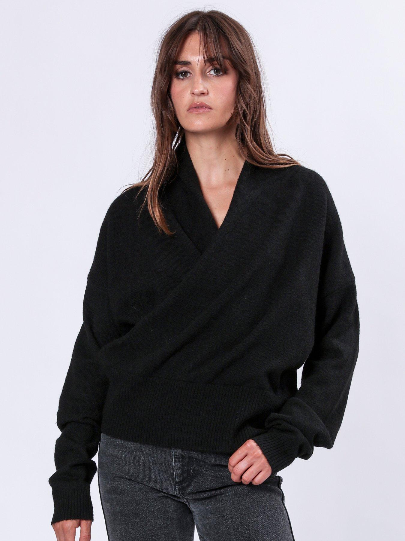  image of religion-shawl-wrap-jumper-black