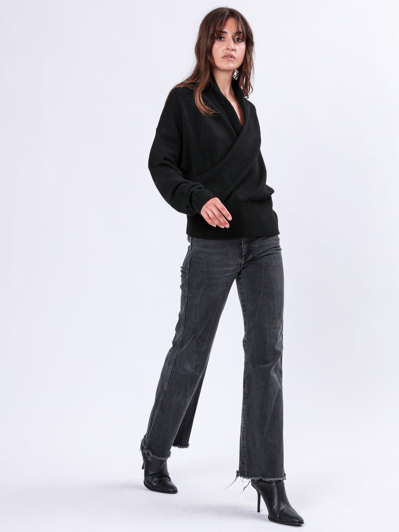  image of religion-shawl-wrap-jumper-black