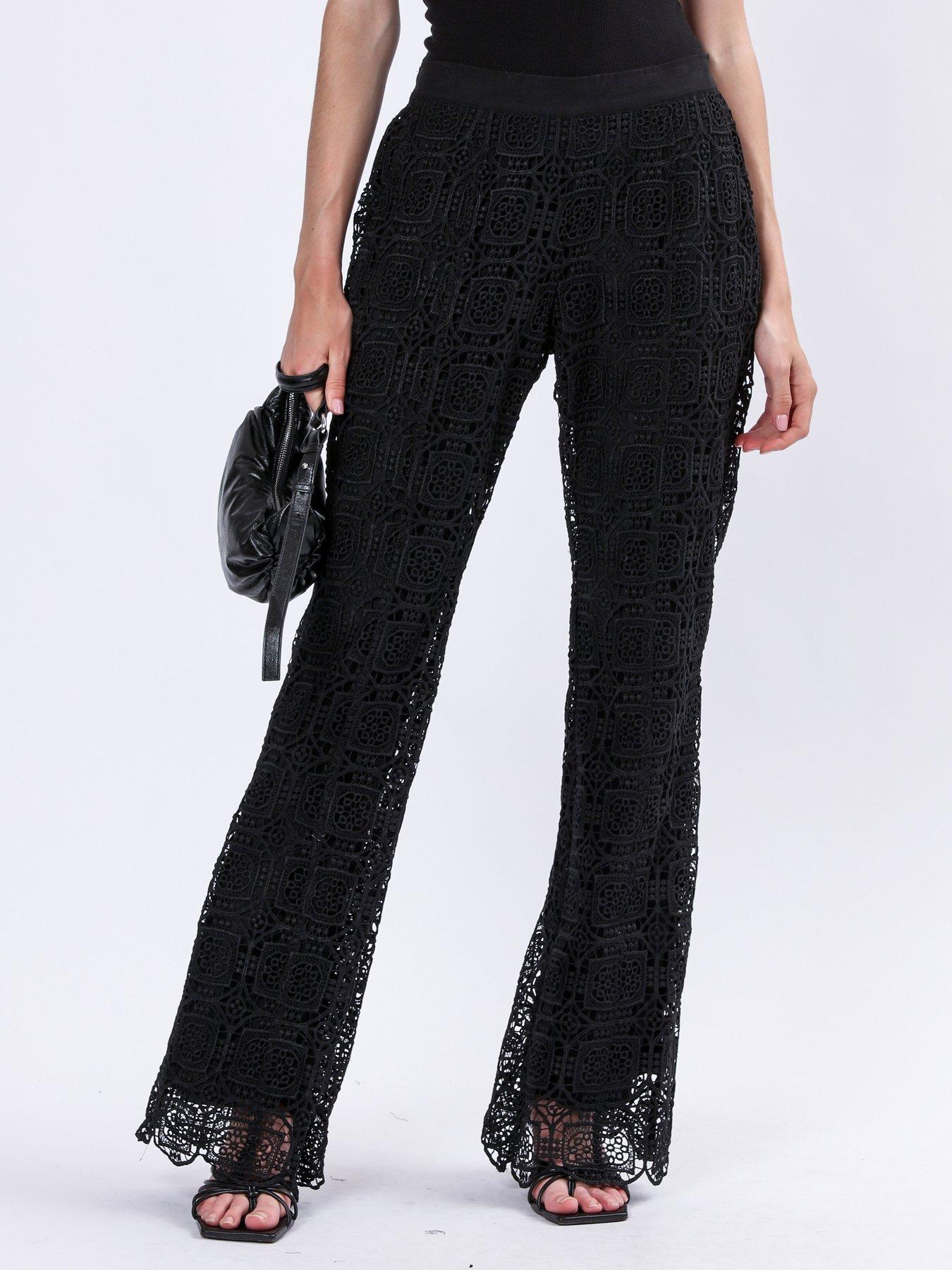Religion High Waisted Lace Trouser - Black