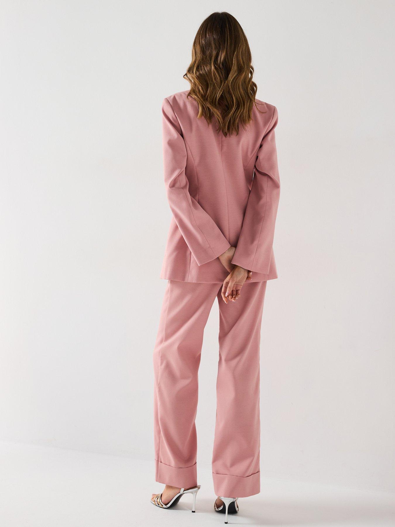  image of v-by-very-statement-button-suit-blazer-blush