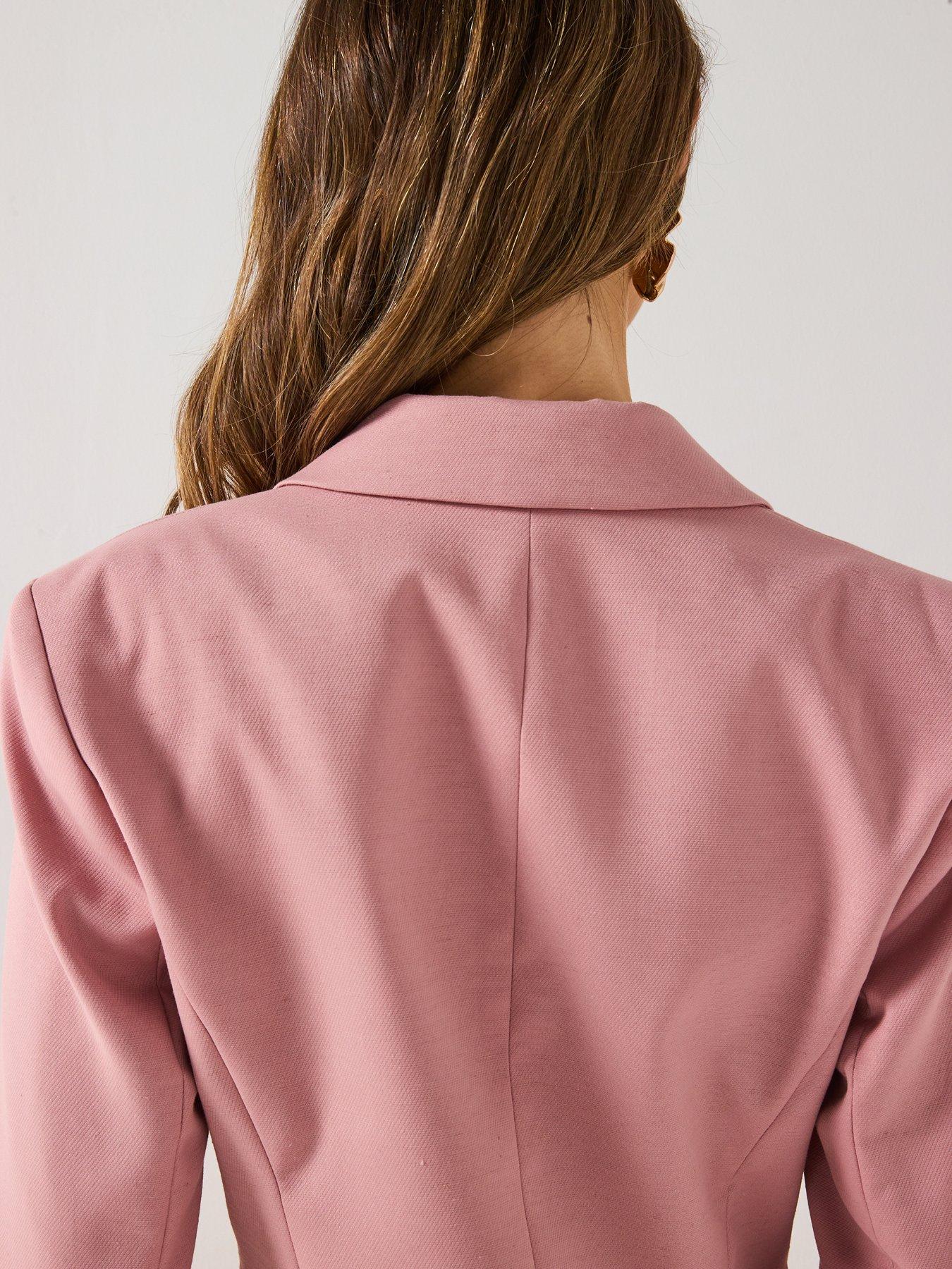  image of v-by-very-statement-button-suit-blazer-blush