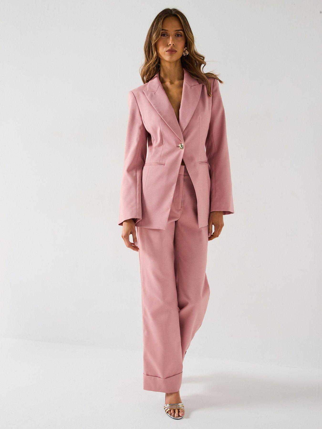  image of v-by-very-statement-button-suit-blazer-blush