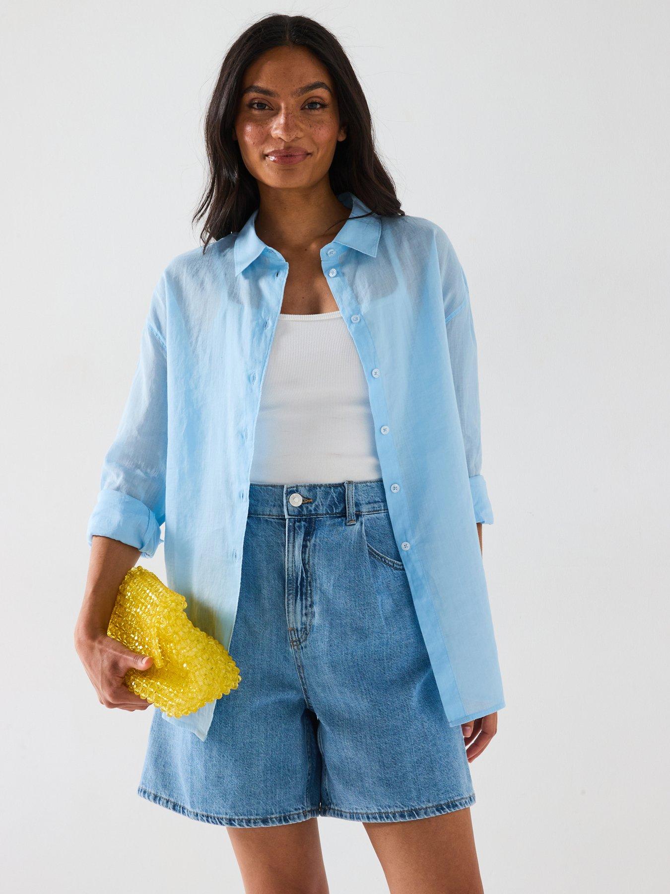 undefined Lightweight Oversized Rami Shirt - Blue