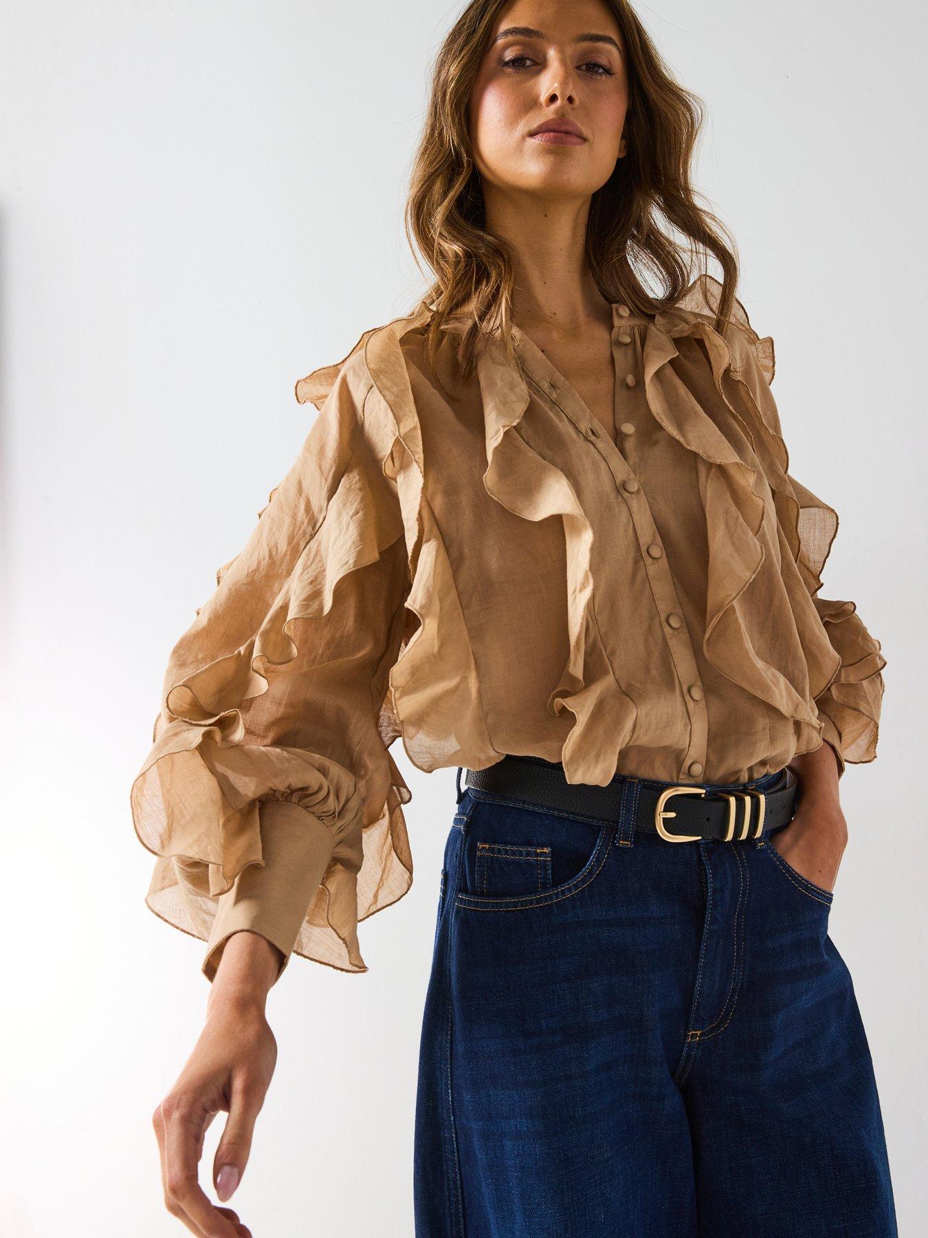 v-by-very-ruffle-blouse-beige