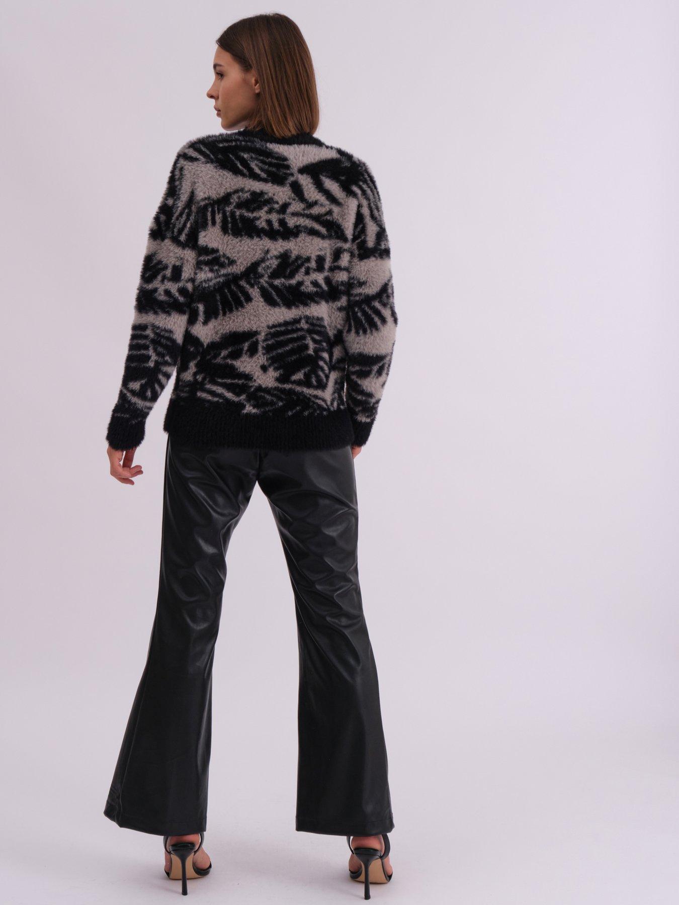  image of religion-abstract-print-crewneck-jumper-black