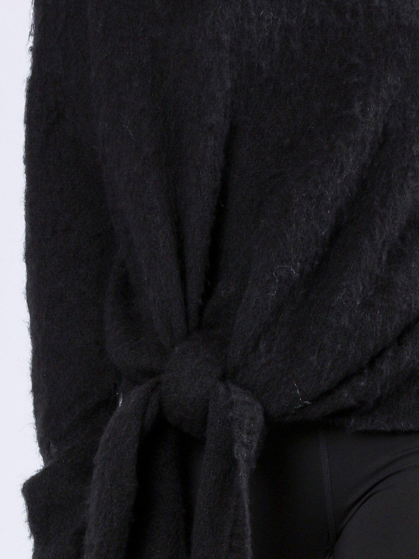  image of religion-reverse-tie-front-jumper-black