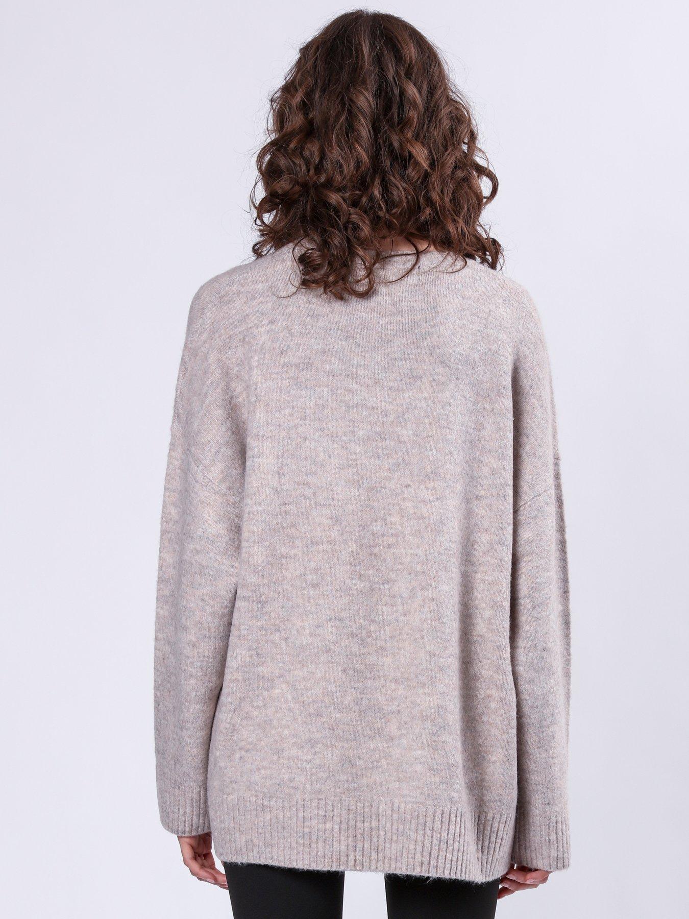  image of religion-rebel-heart-oversized-jumper-beige