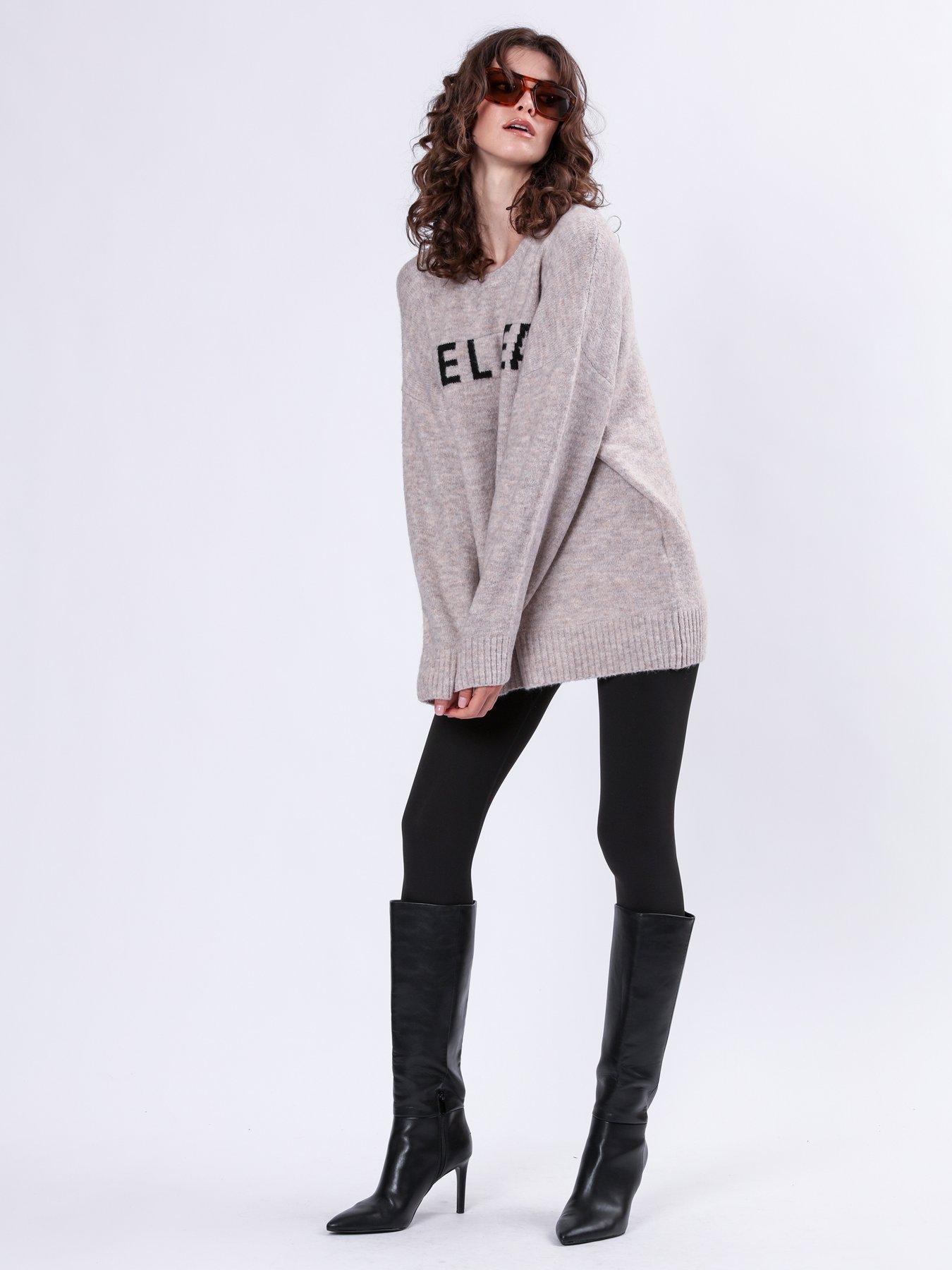  image of religion-rebel-heart-oversized-jumper-beige