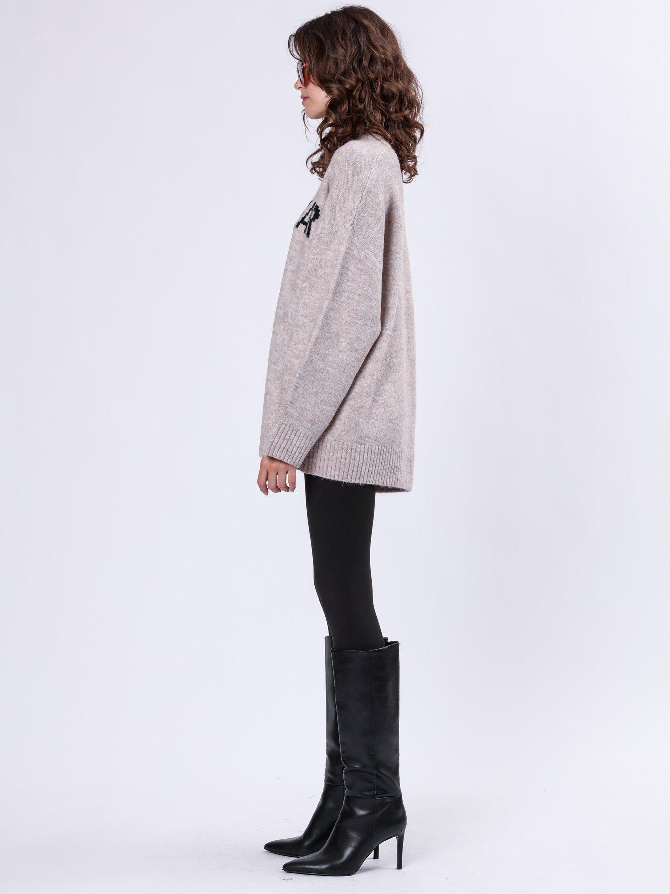  image of religion-rebel-heart-oversized-jumper-beige