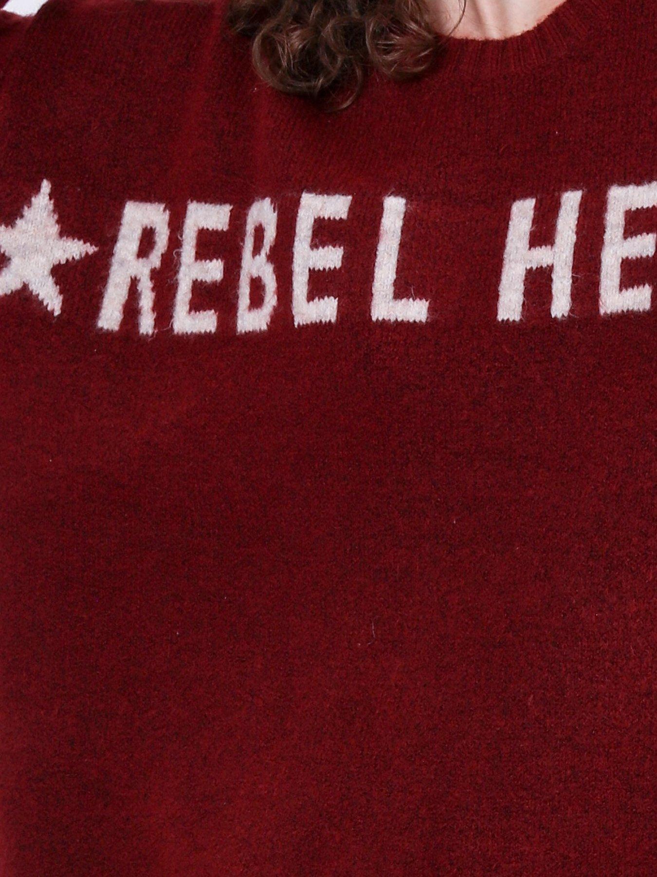  image of religion-rebel-heart-oversized-jumper-red