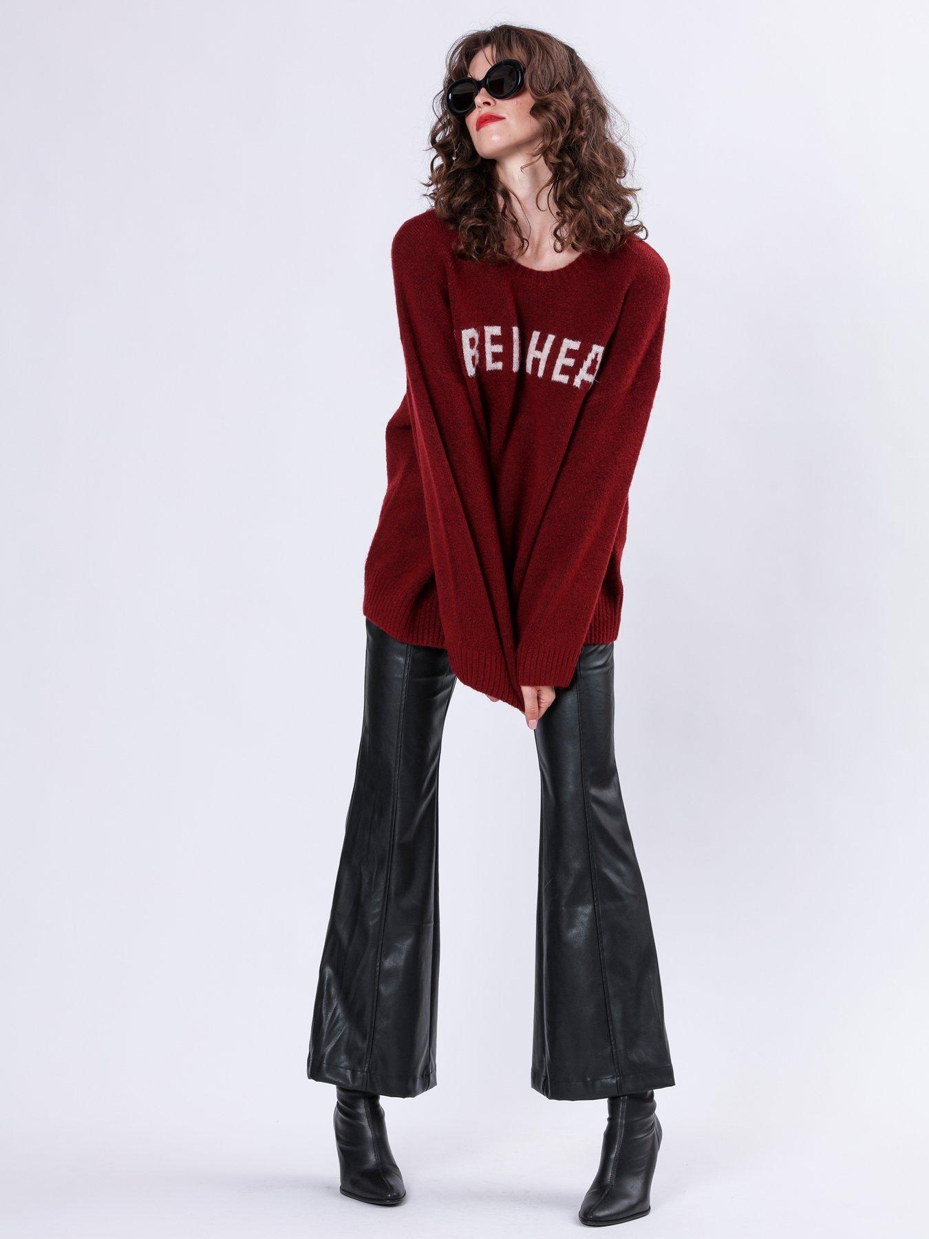  image of religion-rebel-heart-oversized-jumper-red