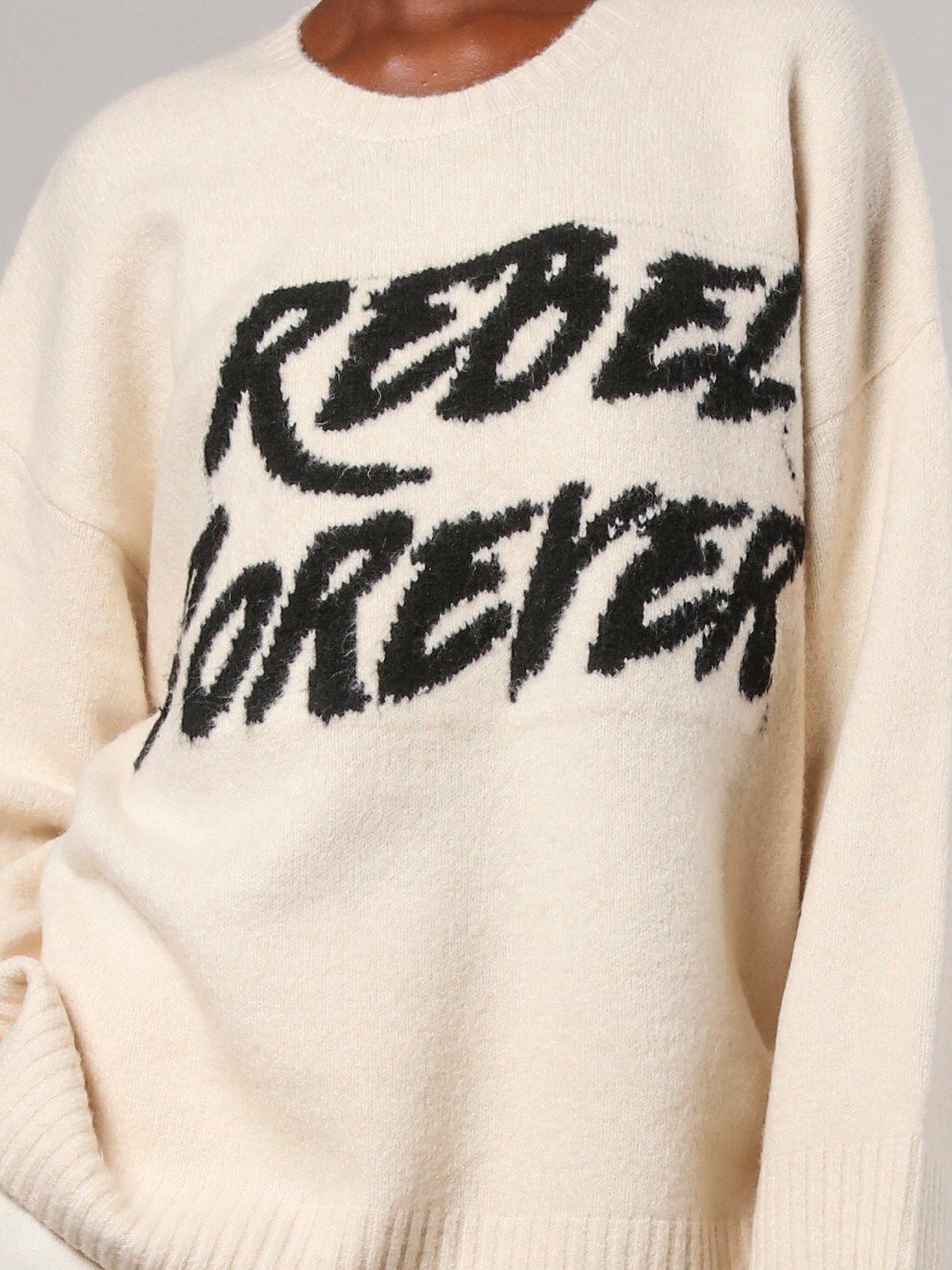  image of religion-rebel-forever-oversized-jumper-white