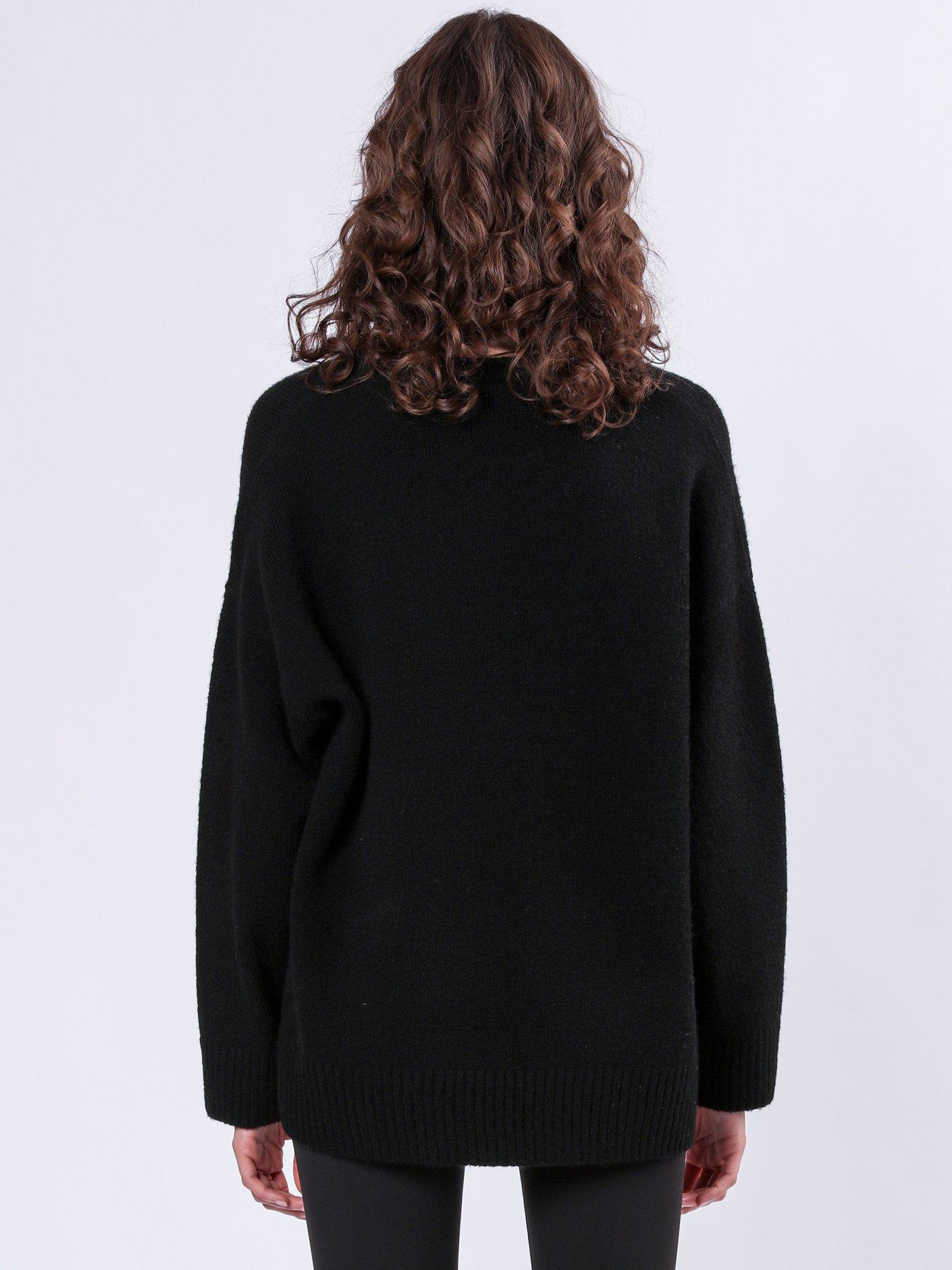  image of religion-oversized-lightning-bolt-print-jumper-black