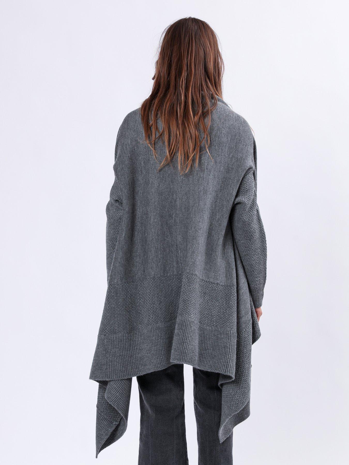  image of religion-soft-yarn-draped-cardigan-grey