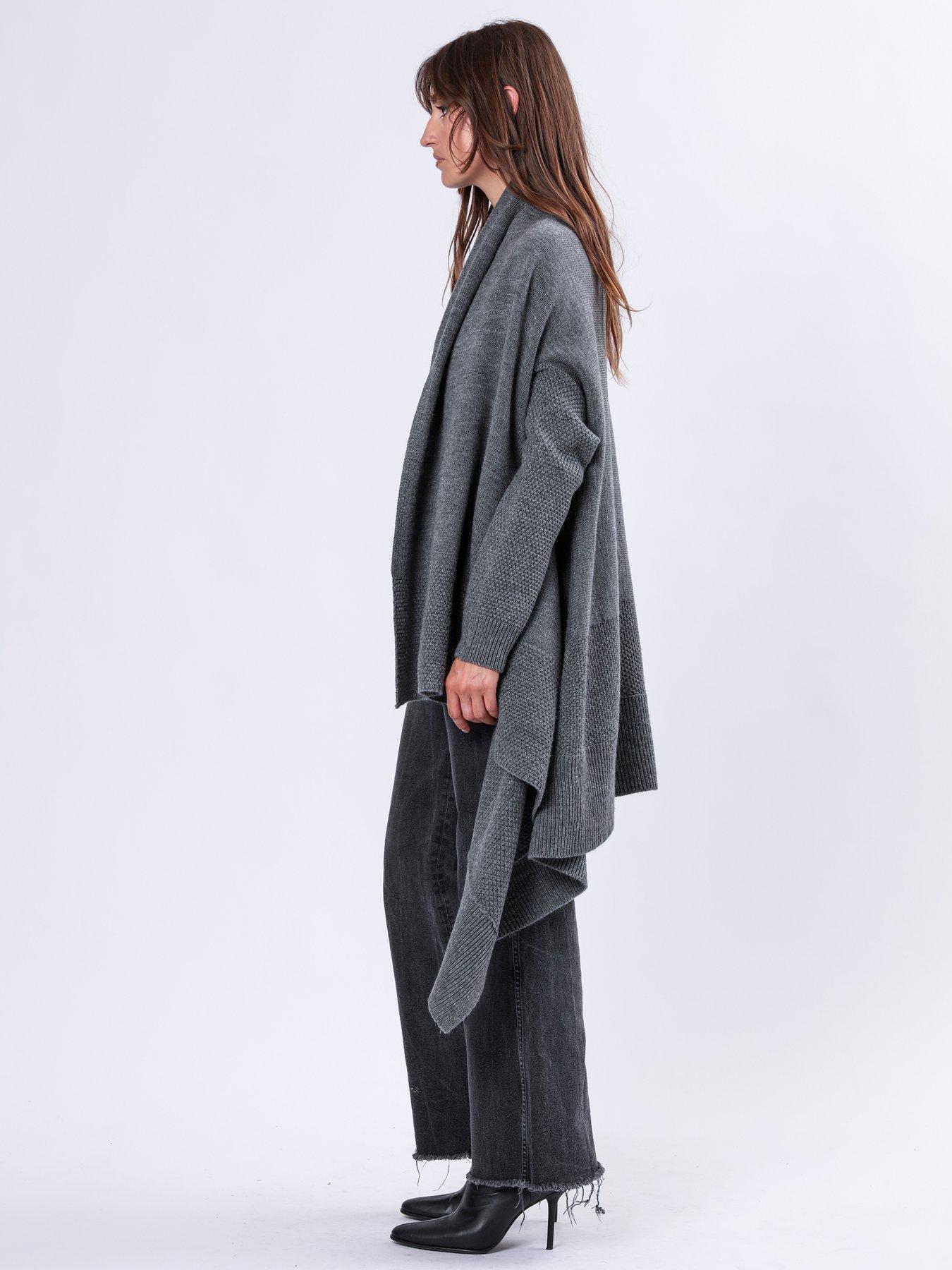  image of religion-soft-yarn-draped-cardigan-grey