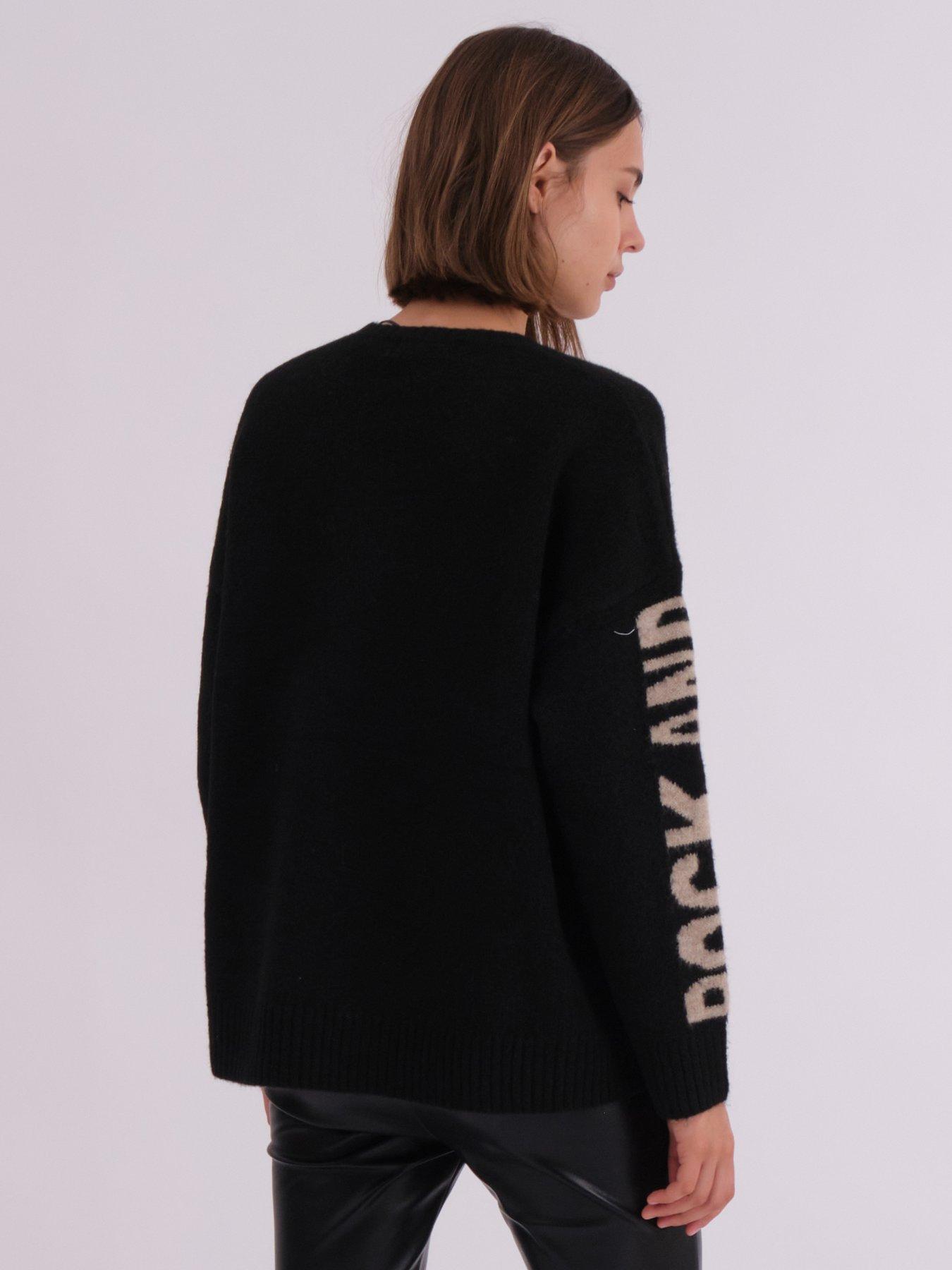  image of religion-oversized-star-rock-roll-jumper-black