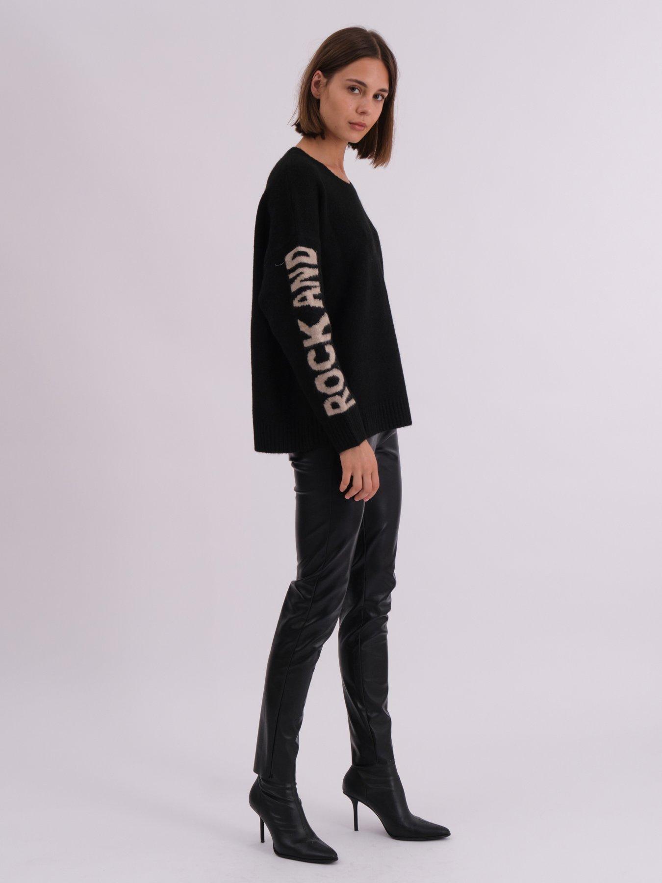 image of religion-oversized-star-rock-roll-jumper-black
