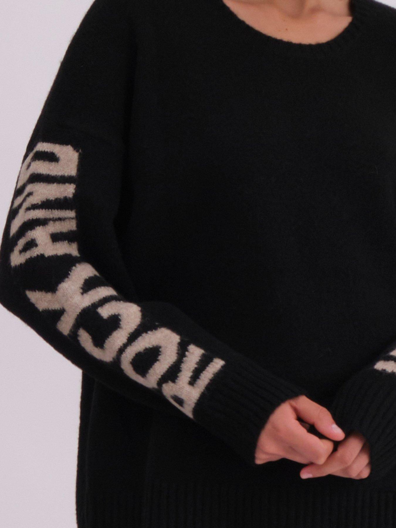  image of religion-oversized-star-rock-roll-jumper-black