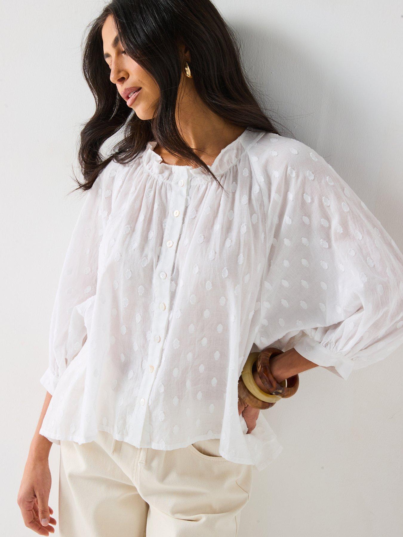 v-by-very-dobby-button-through-cotton-blouse