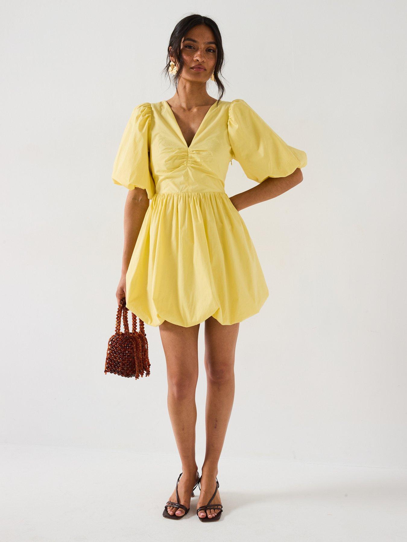  image of v-by-very-puffball-bow-back-mini-dress
