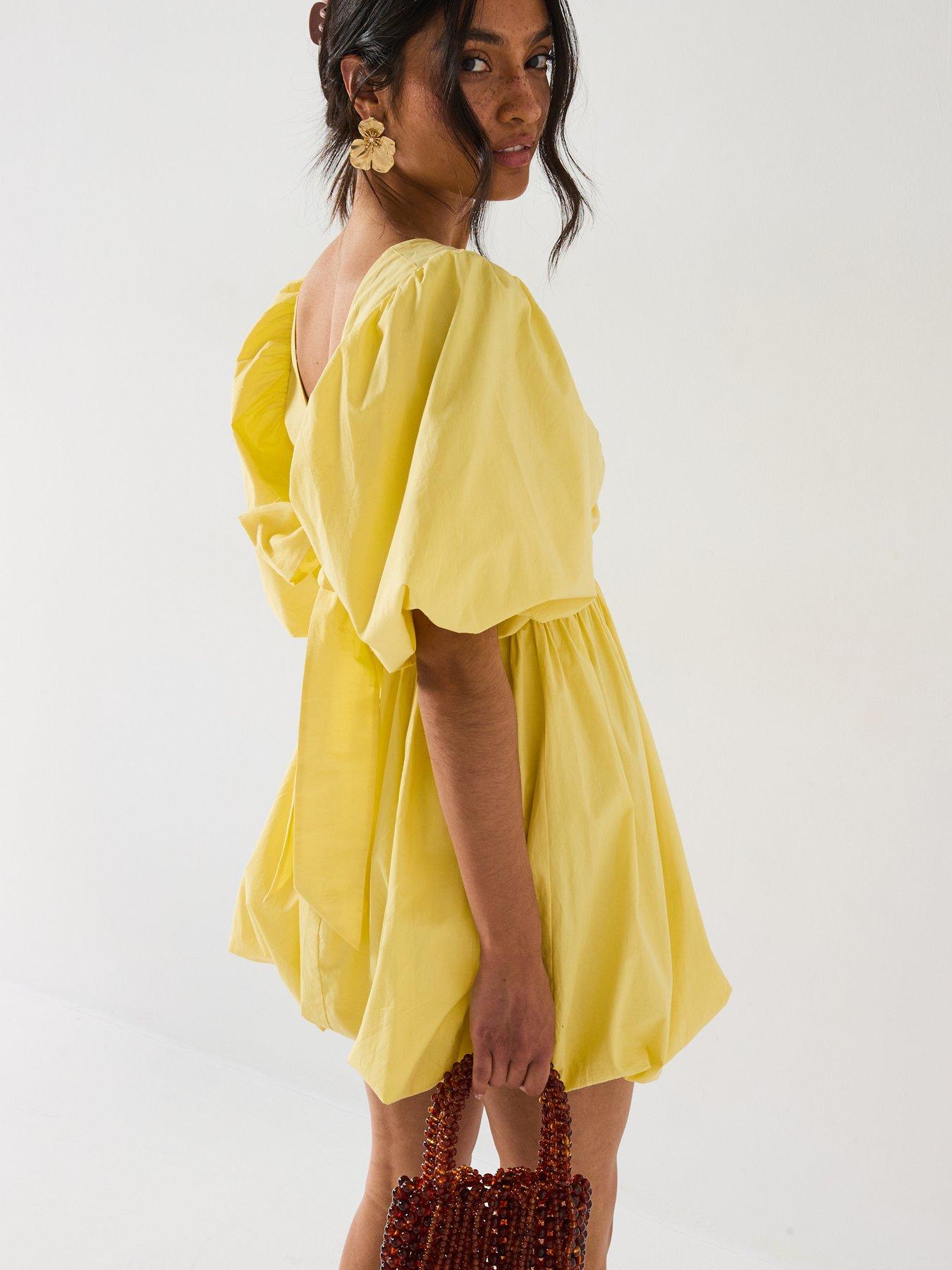  image of v-by-very-puffball-bow-back-mini-dress