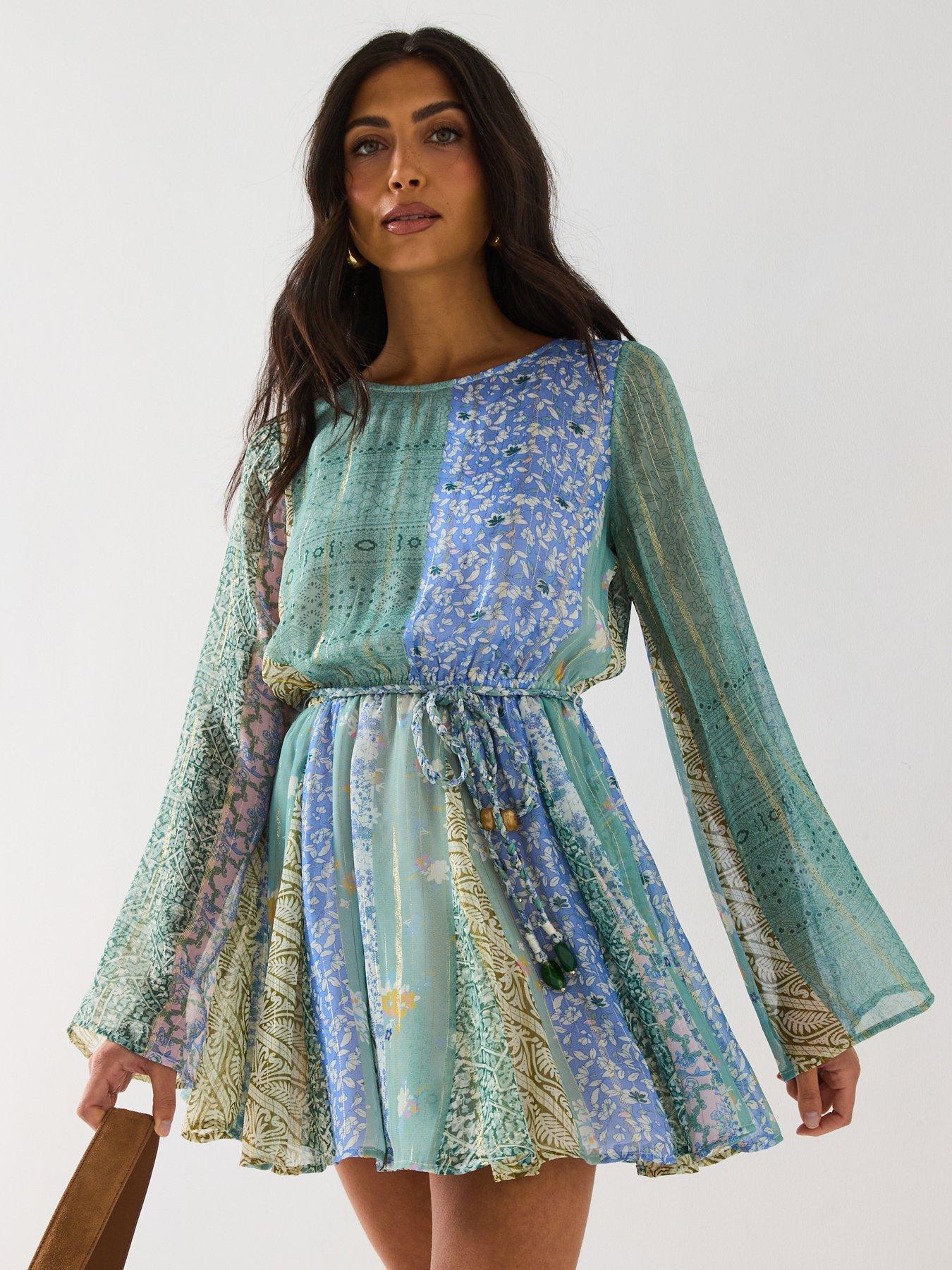 v-by-very-printed-godet-hem-mini-dress-print