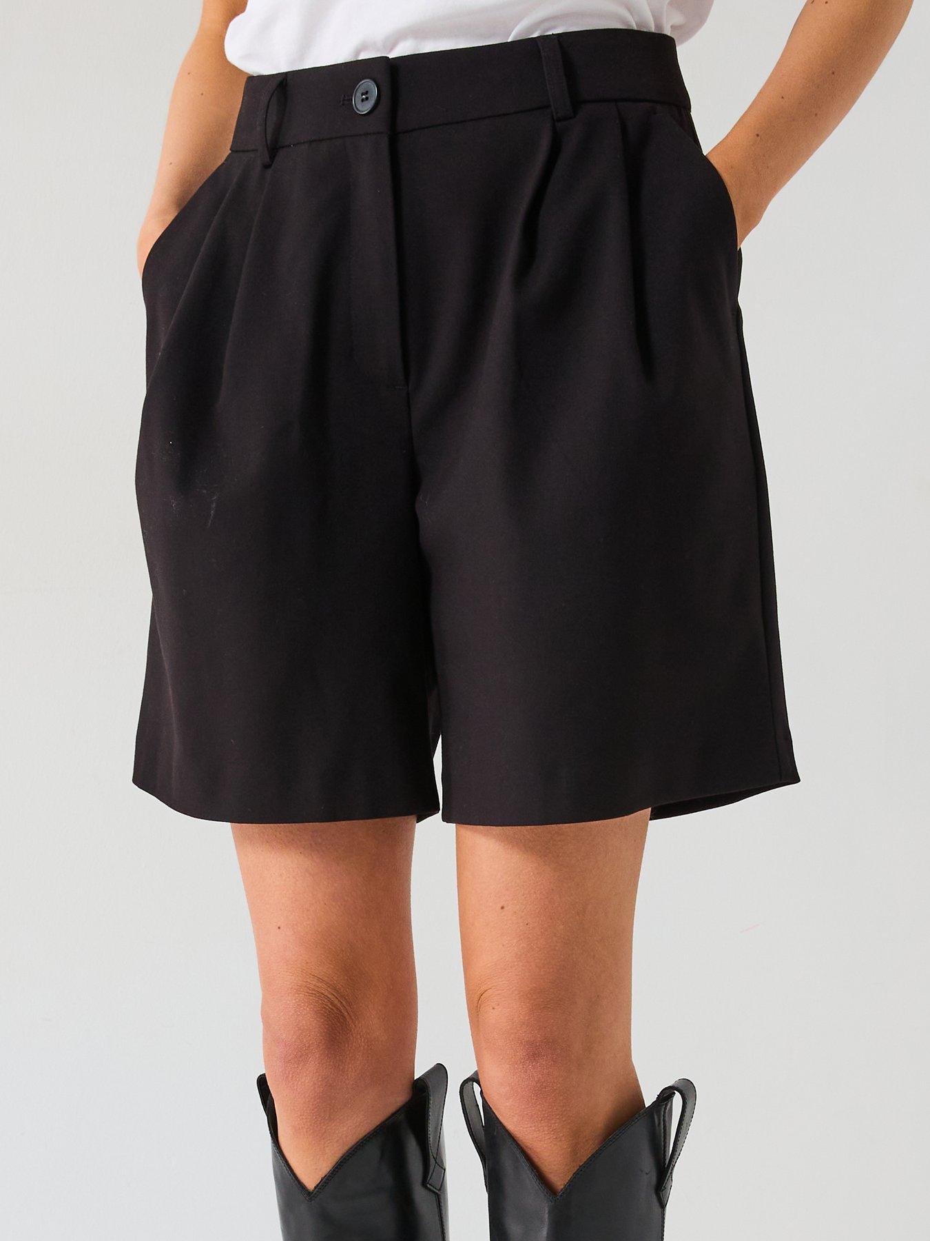  image of v-by-very-bermuda-co-ord-shorts-black
