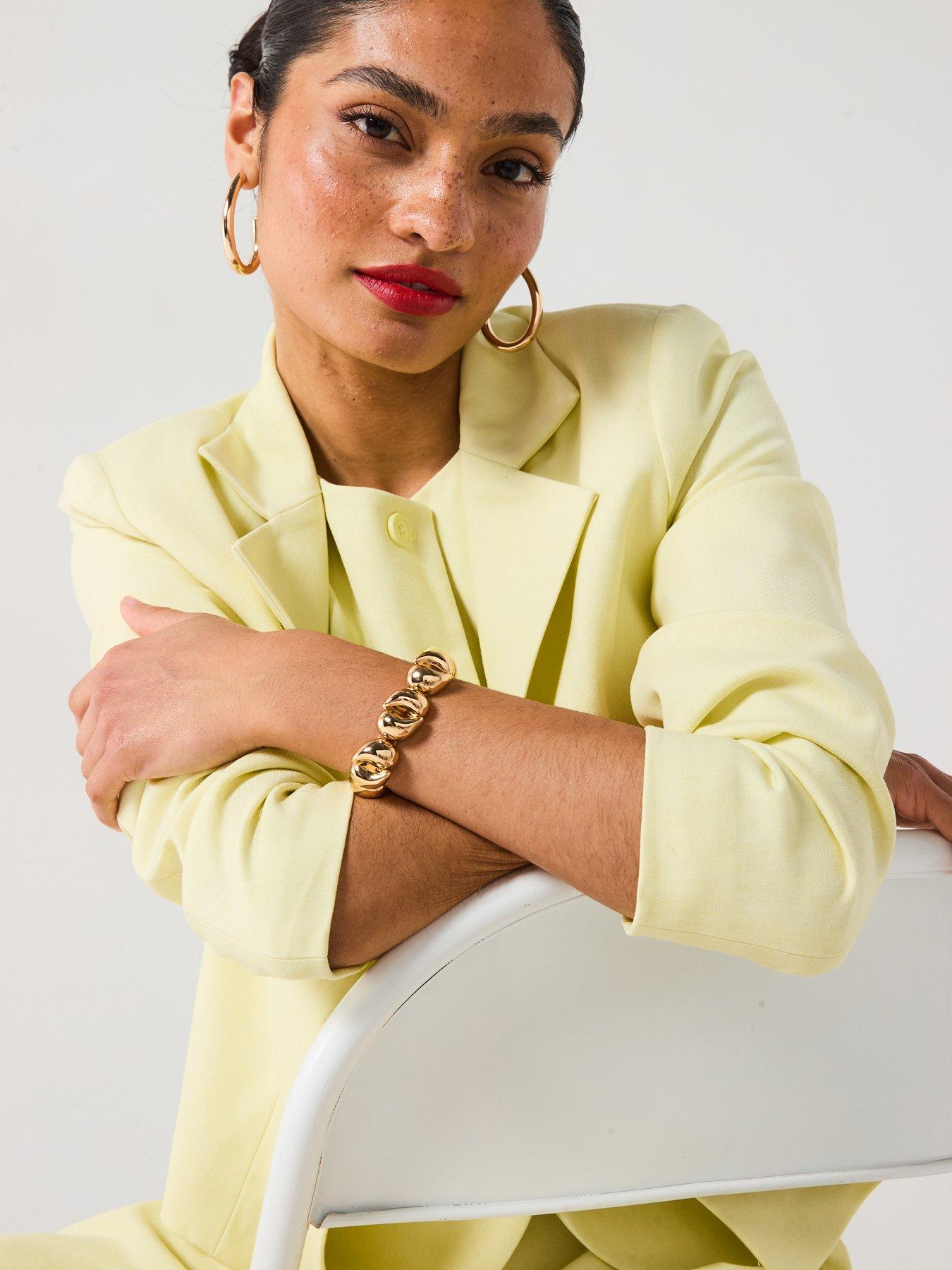 Image 4 of 6 of V by Very Boxy Blazer Co-Ord - Lemon