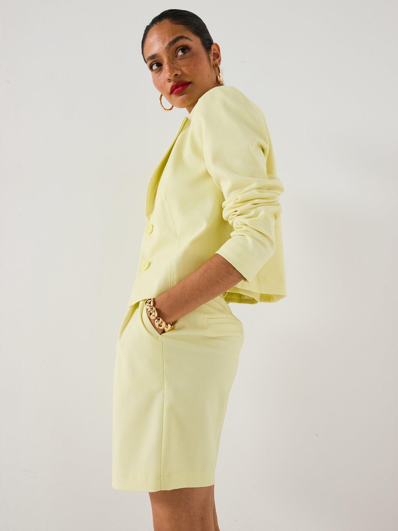 Image 5 of 6 of V by Very Boxy Blazer Co-Ord - Lemon
