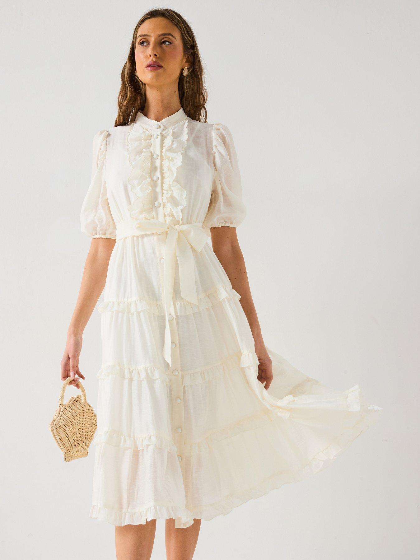 v-by-very-scallop-tiered-midi-dress-white