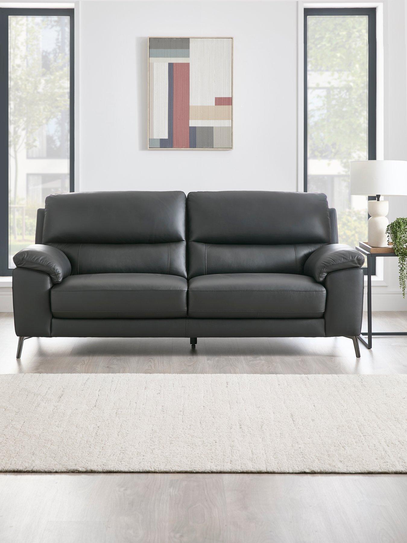 The Very Collection Lesta 3 Seater Leather Sofa