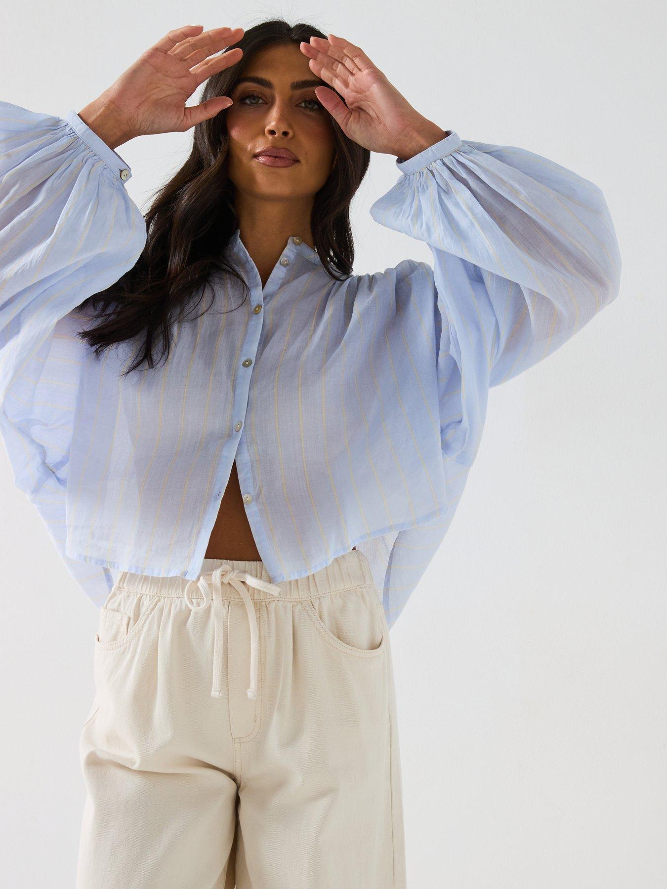  image of v-by-very-rami-button-through-shirt