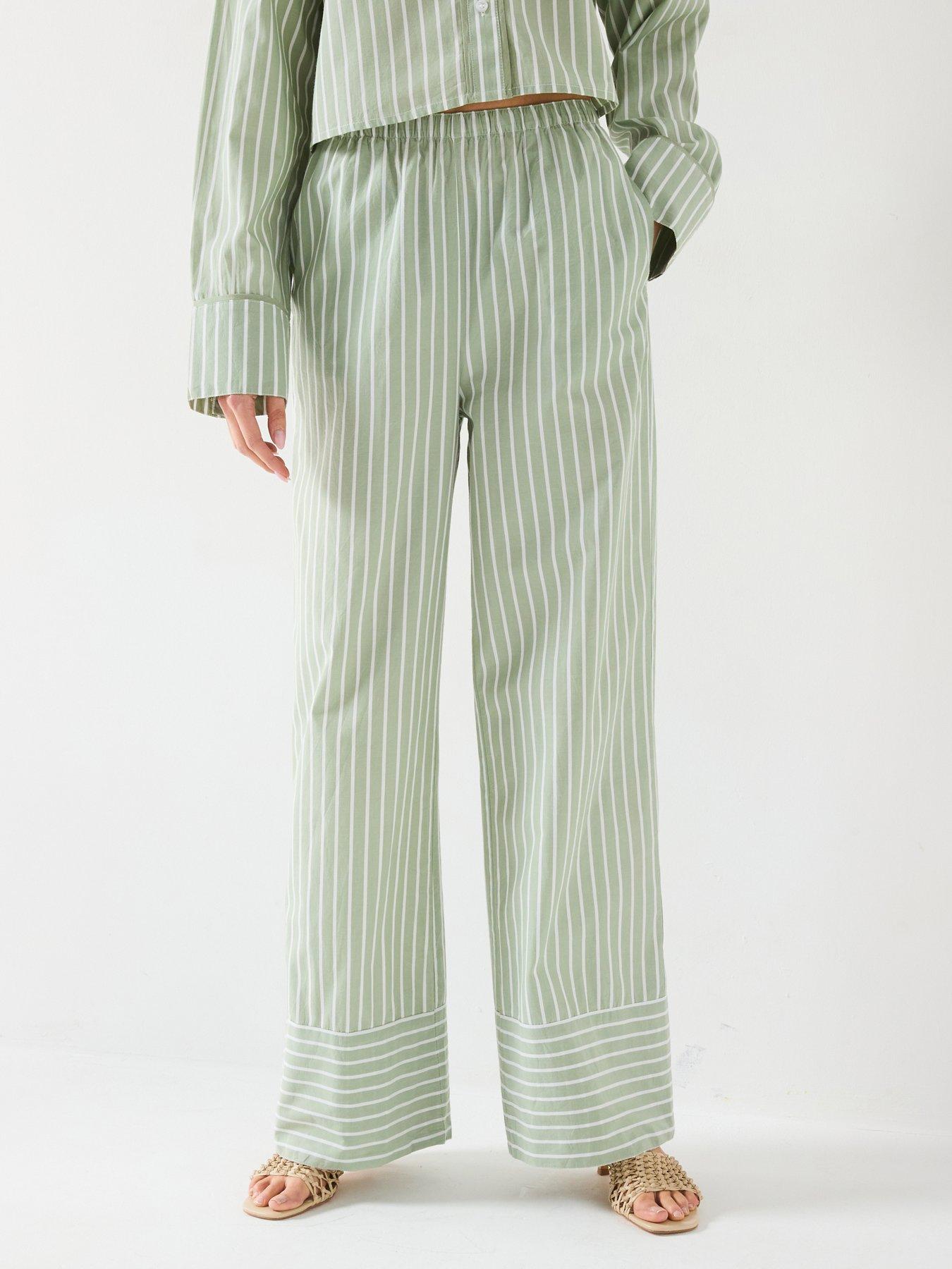 undefined Stripe Wide Leg Trouser Co-Ord - Pink