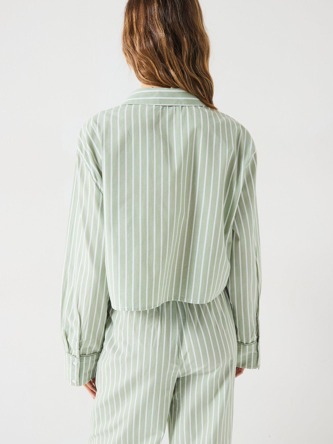 stillFront image of v-by-very-crop-stripe-shirt-co-ord