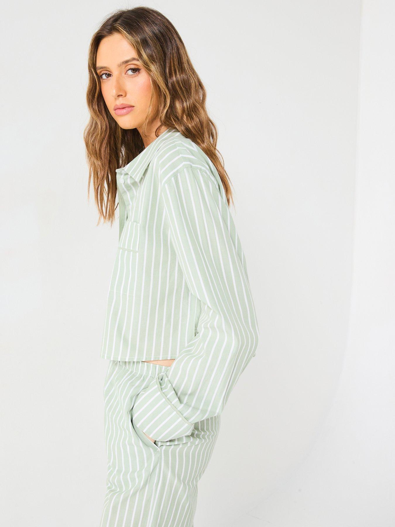  image of v-by-very-crop-stripe-shirt-co-ord