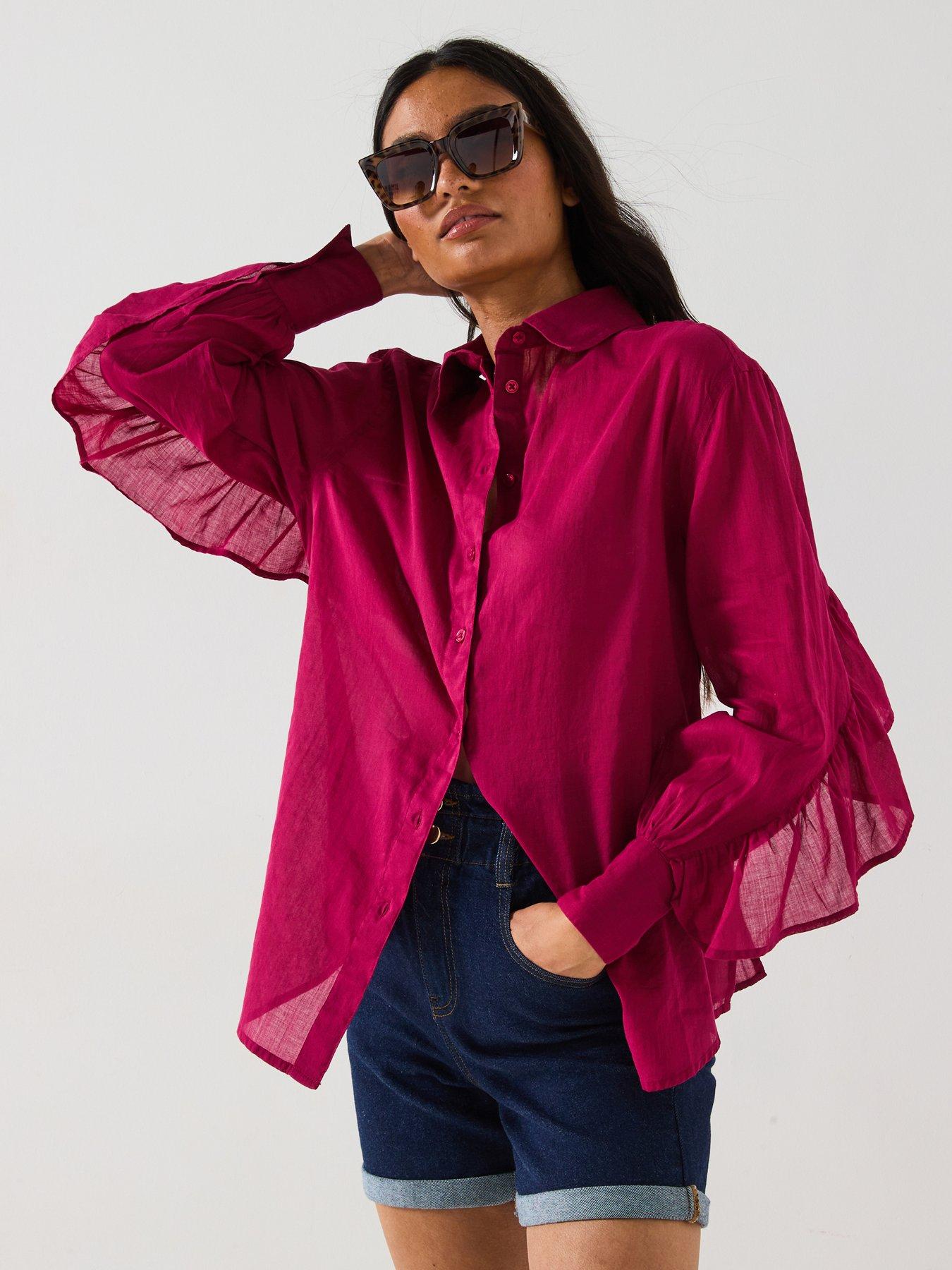 v-by-very-frill-sleeve-rami-oversized-blouse