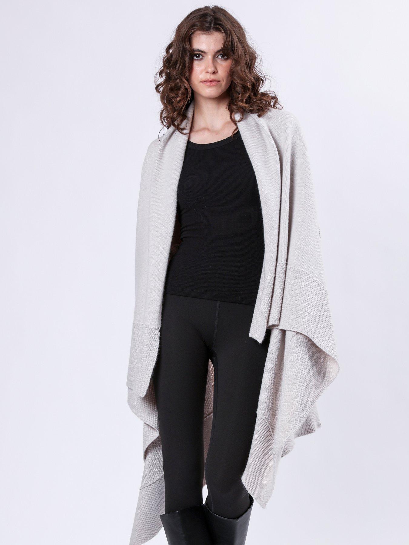 Religion Soft Yarn Draped Maxi Cardigan - Grey