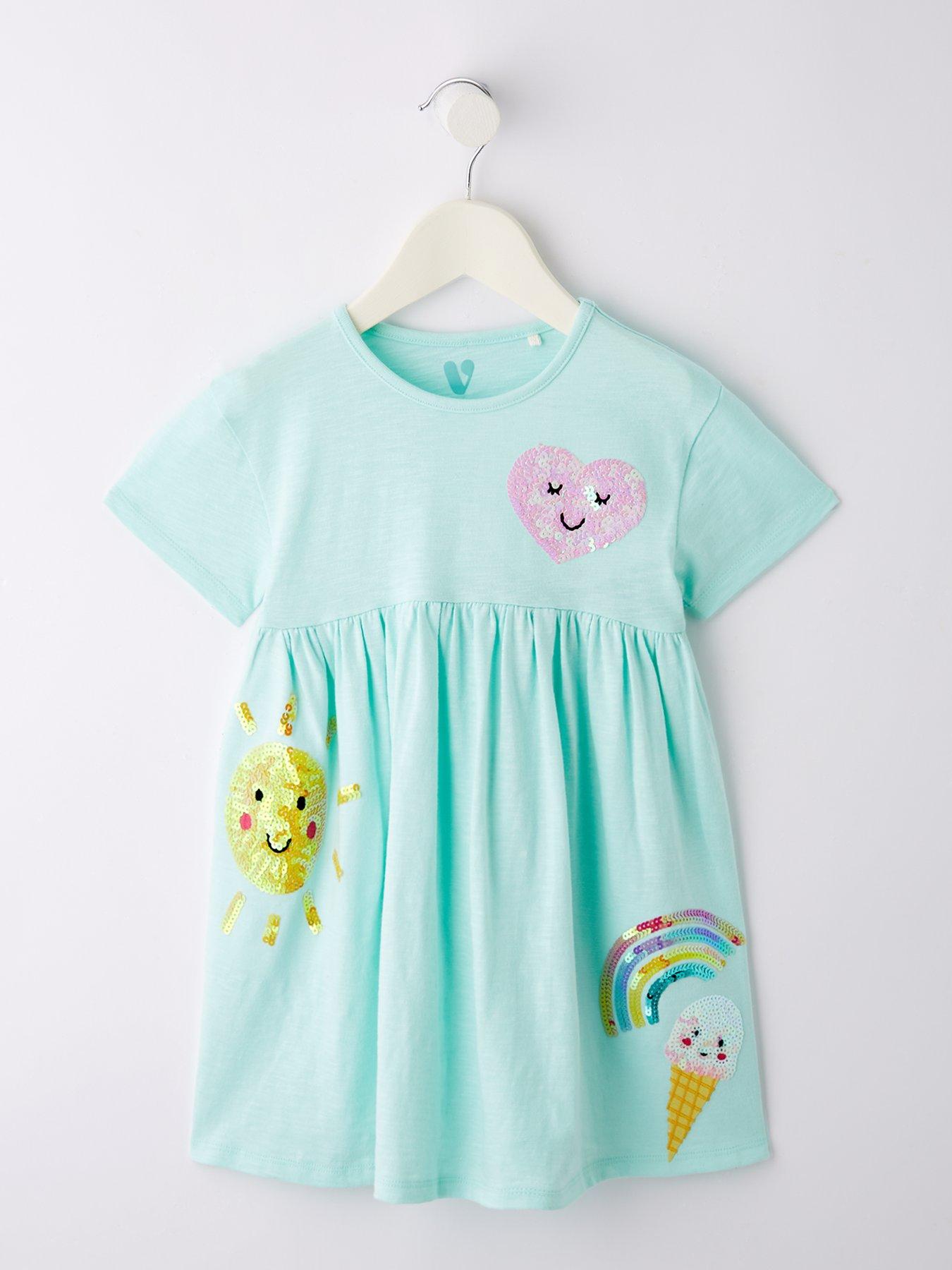  image of mini-v-by-very-girls-jersey-sunshine-dress-blue