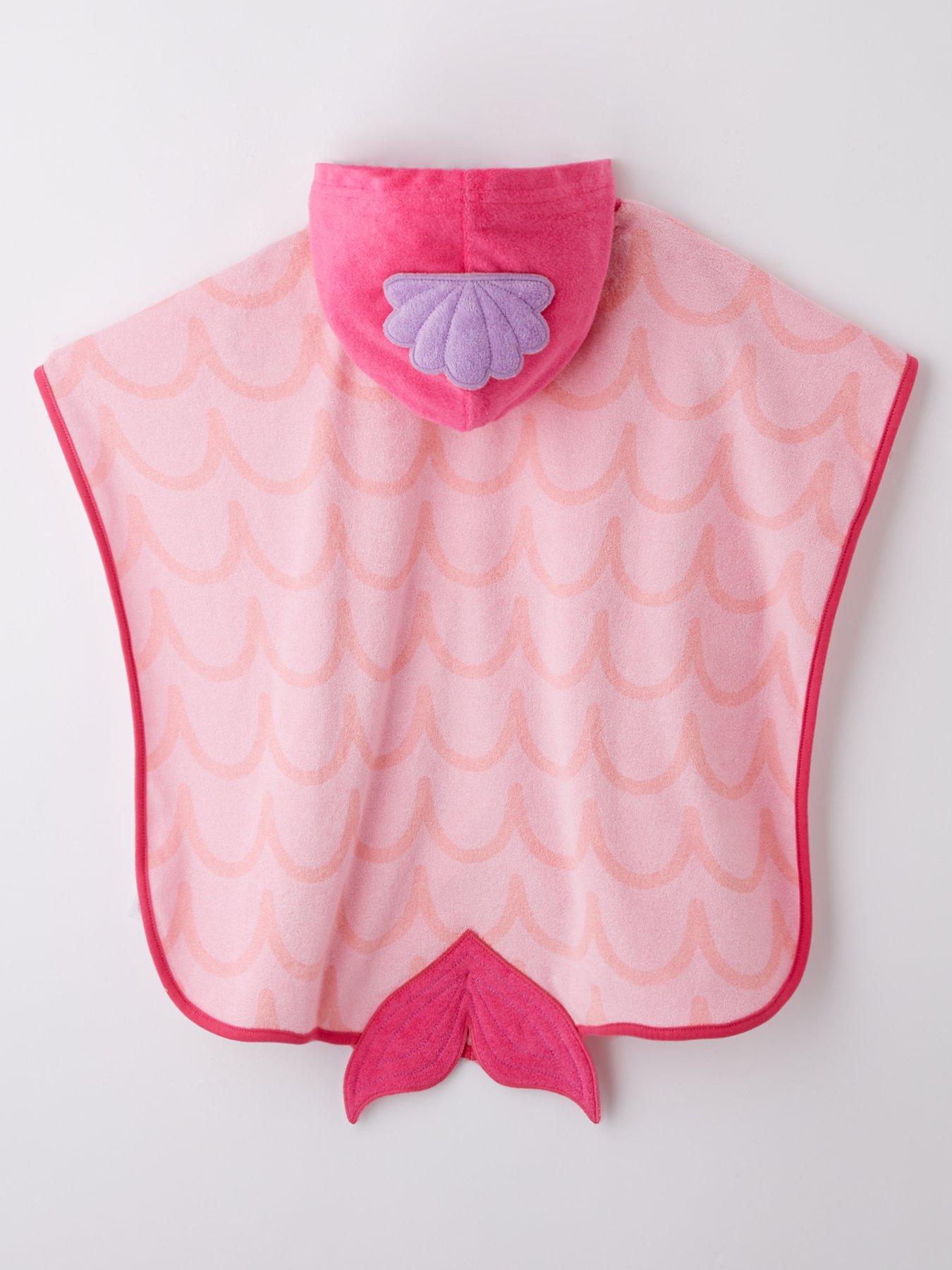 back image of mini-v-by-very-girls-mermaid-towelling-poncho-pink