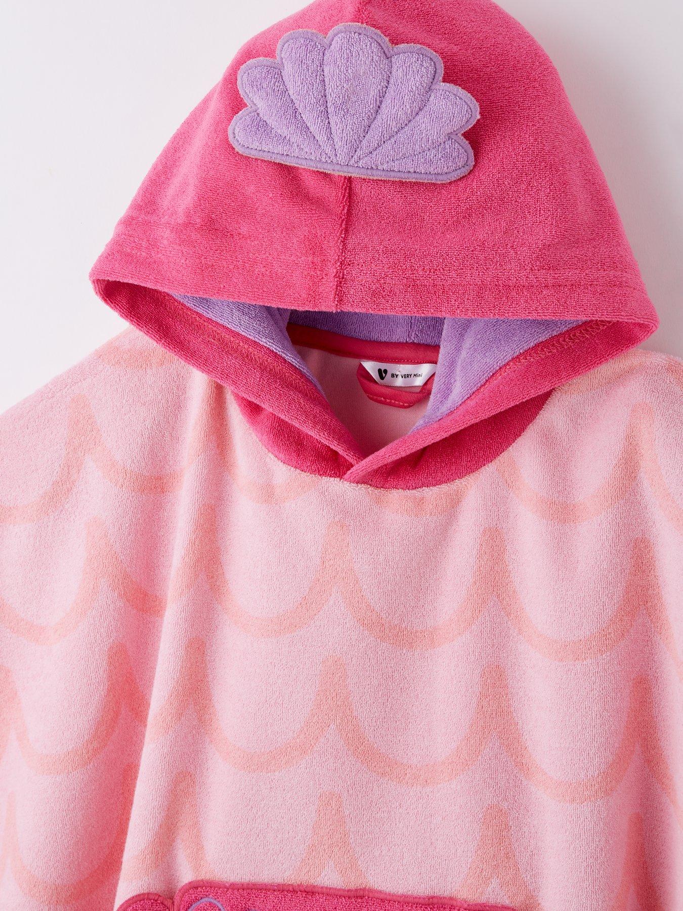  image of mini-v-by-very-girls-mermaid-towelling-poncho-pink