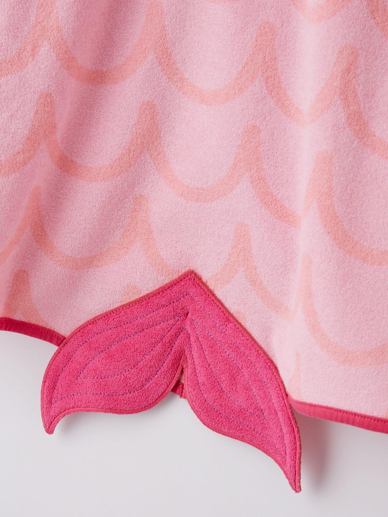  image of mini-v-by-very-girls-mermaid-towelling-poncho-pink