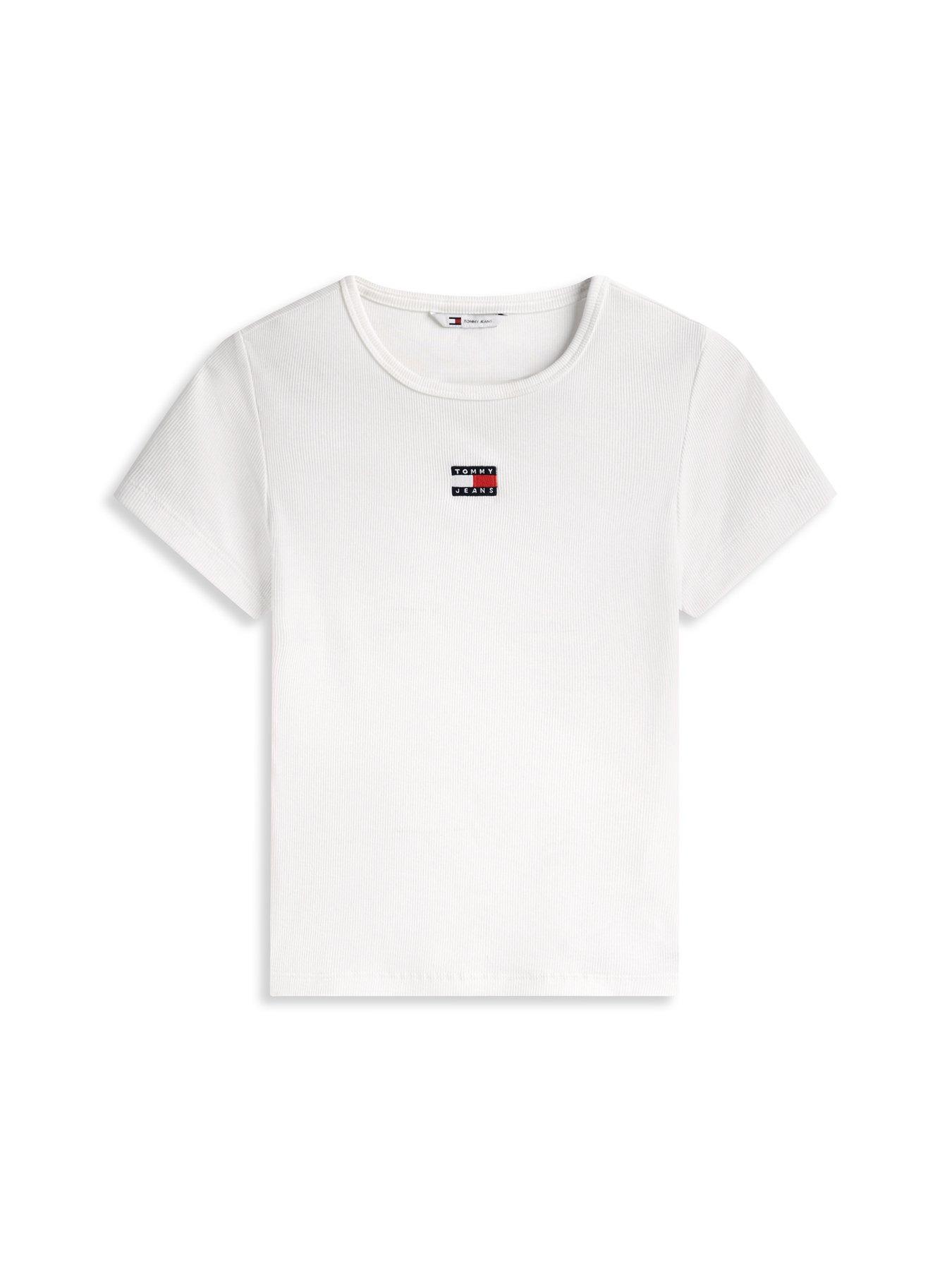  image of tommy-jeans-badge-logo-t-shirt-white