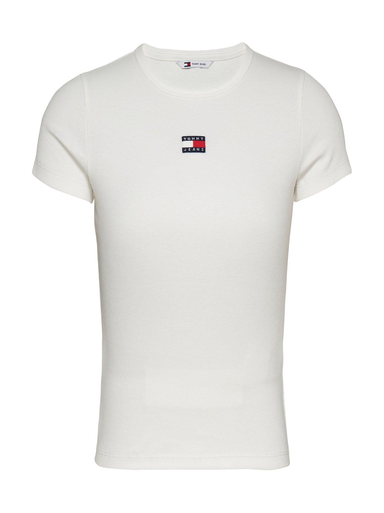 image of tommy-jeans-badge-logo-t-shirt-white