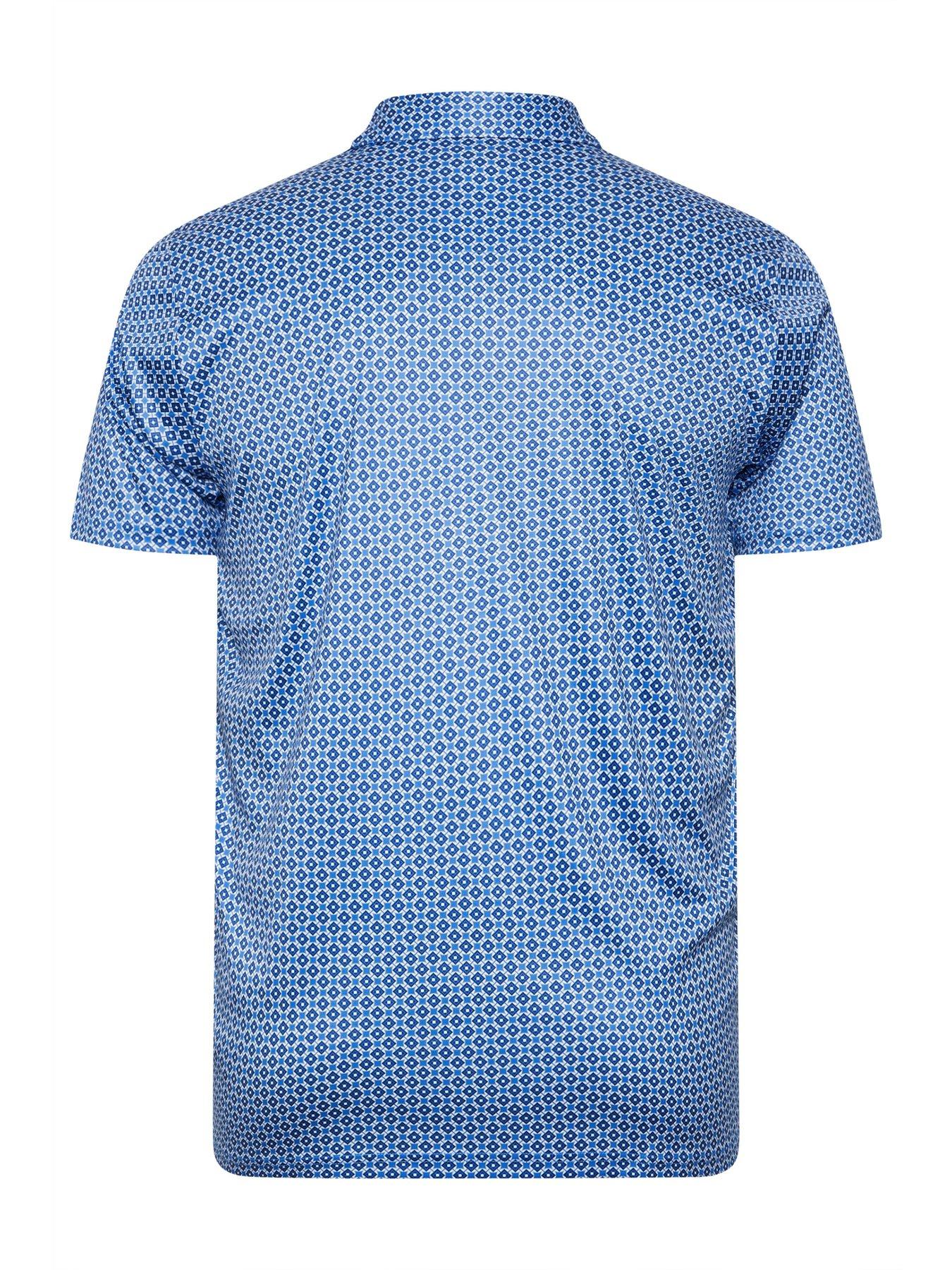 image of badrhino-big-amp-tall-printed-golf-polo-shirt-blue