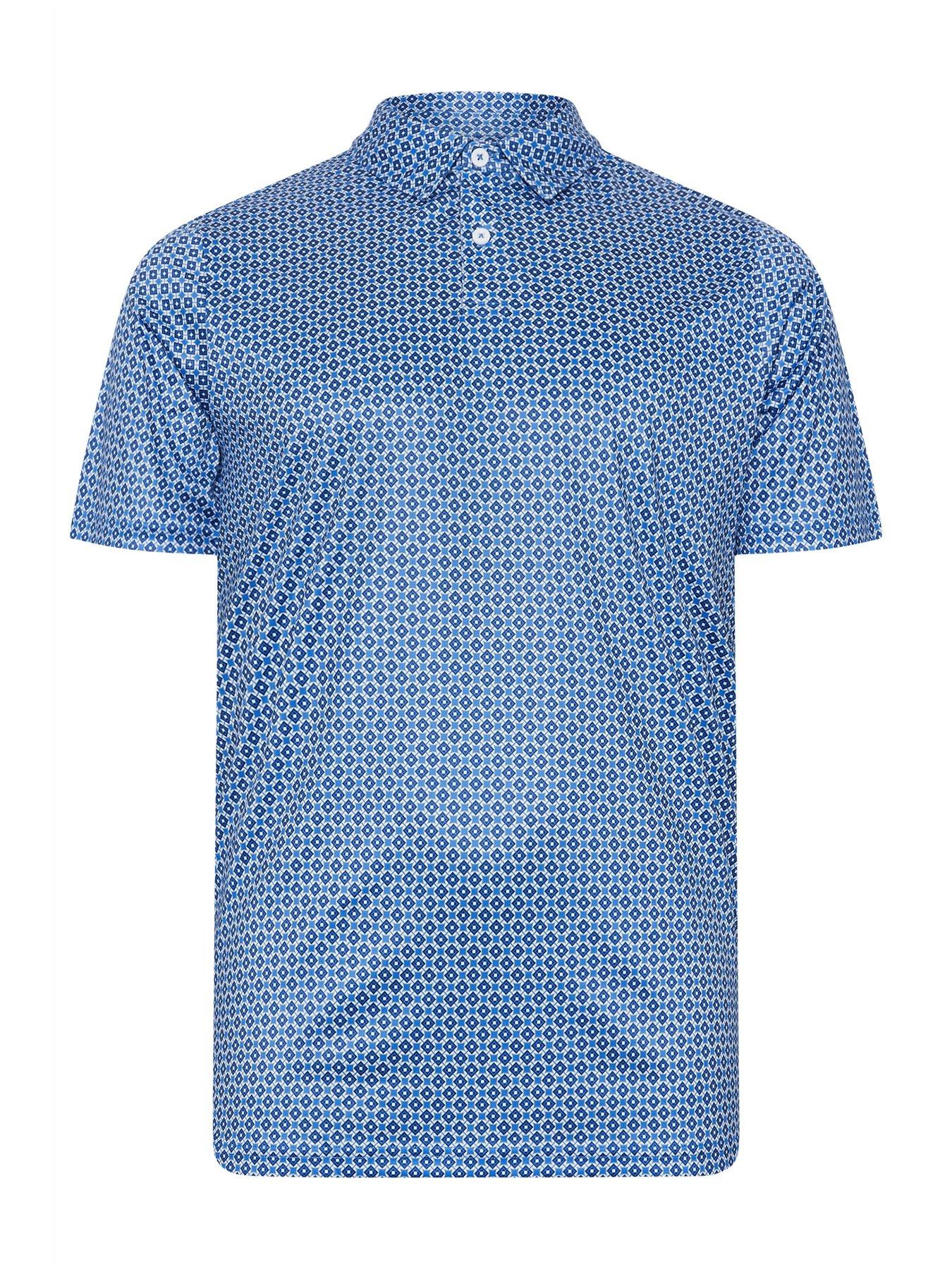  image of badrhino-big-amp-tall-printed-golf-polo-shirt-blue