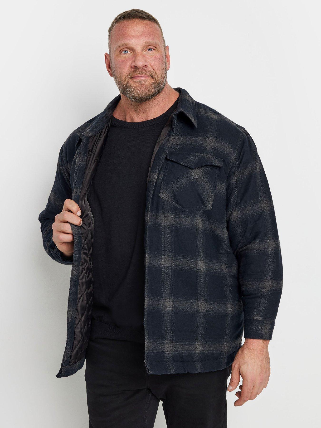 undefined Checked Lined Shacket - Blue