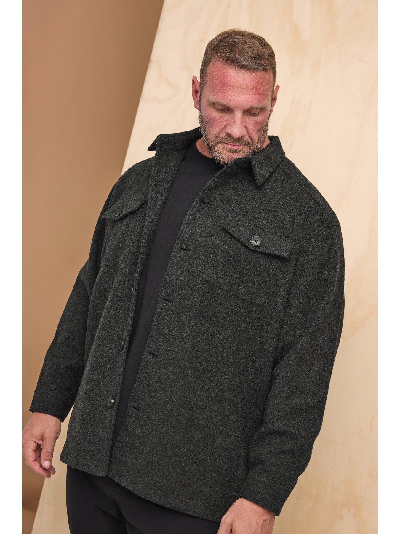 Image 3 of 3 of BadRhino Faux Wool Casual Jacket - Grey